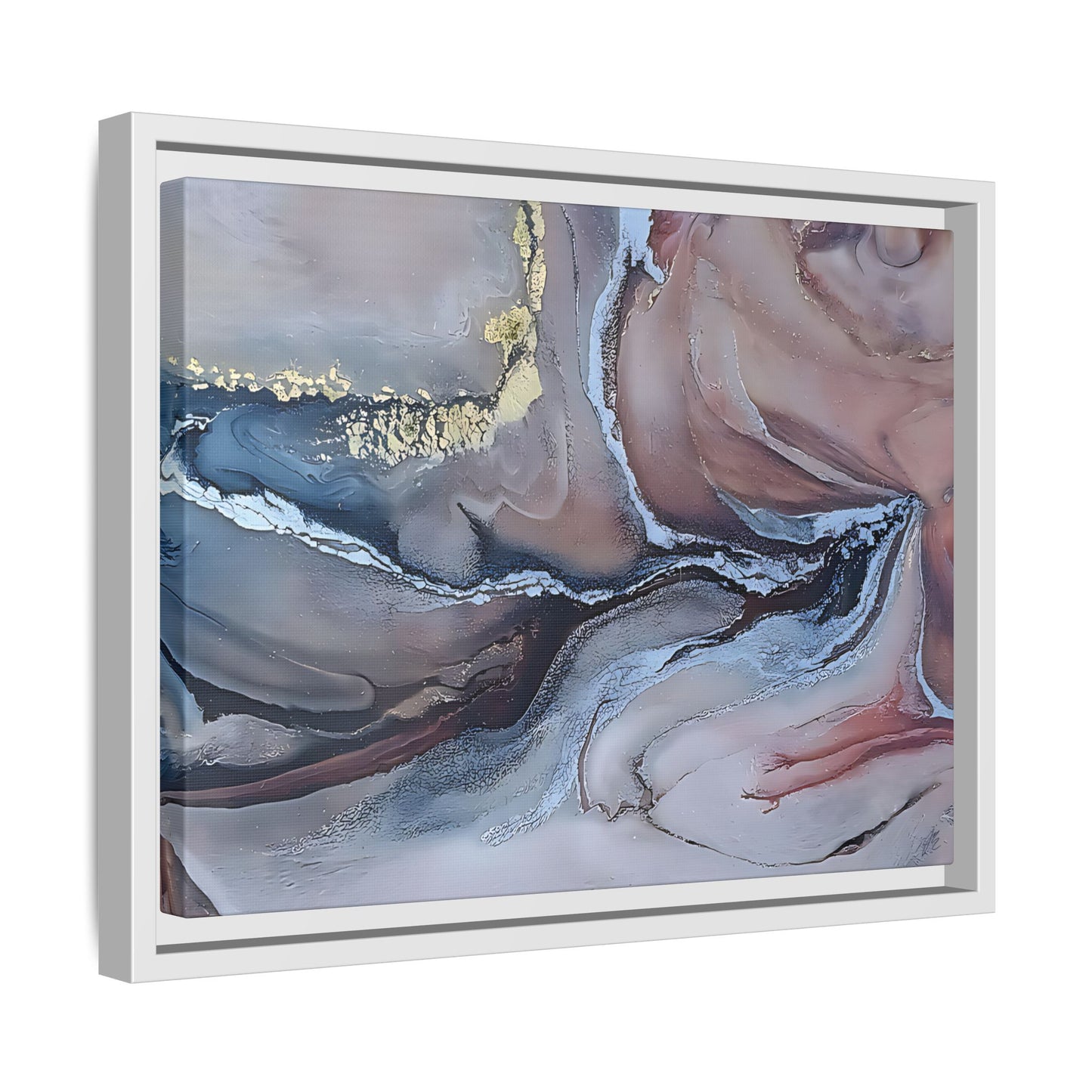 Large Abstract Wall Art Canvas Print Blue Gold Modern Bedroom Living Room Decor