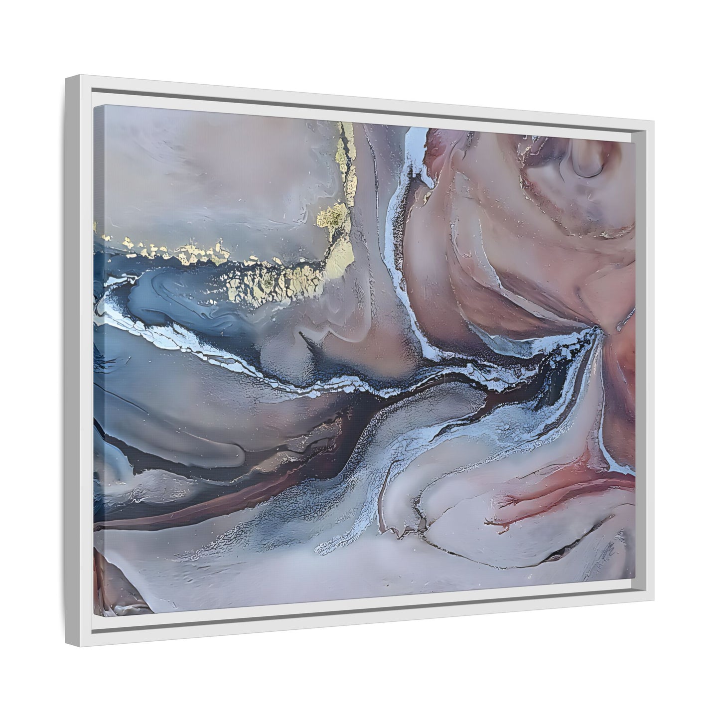 Large Abstract Wall Art Canvas Print Blue Gold Modern Bedroom Living Room Decor
