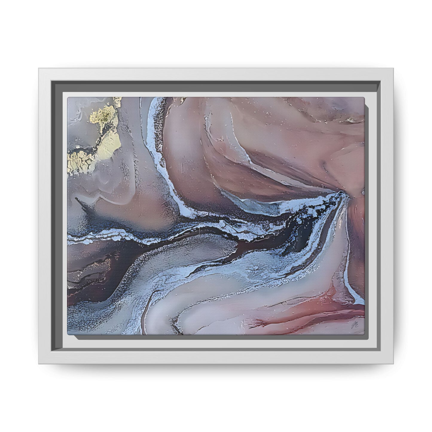Large Abstract Wall Art Canvas Print Blue Gold Modern Bedroom Living Room Decor