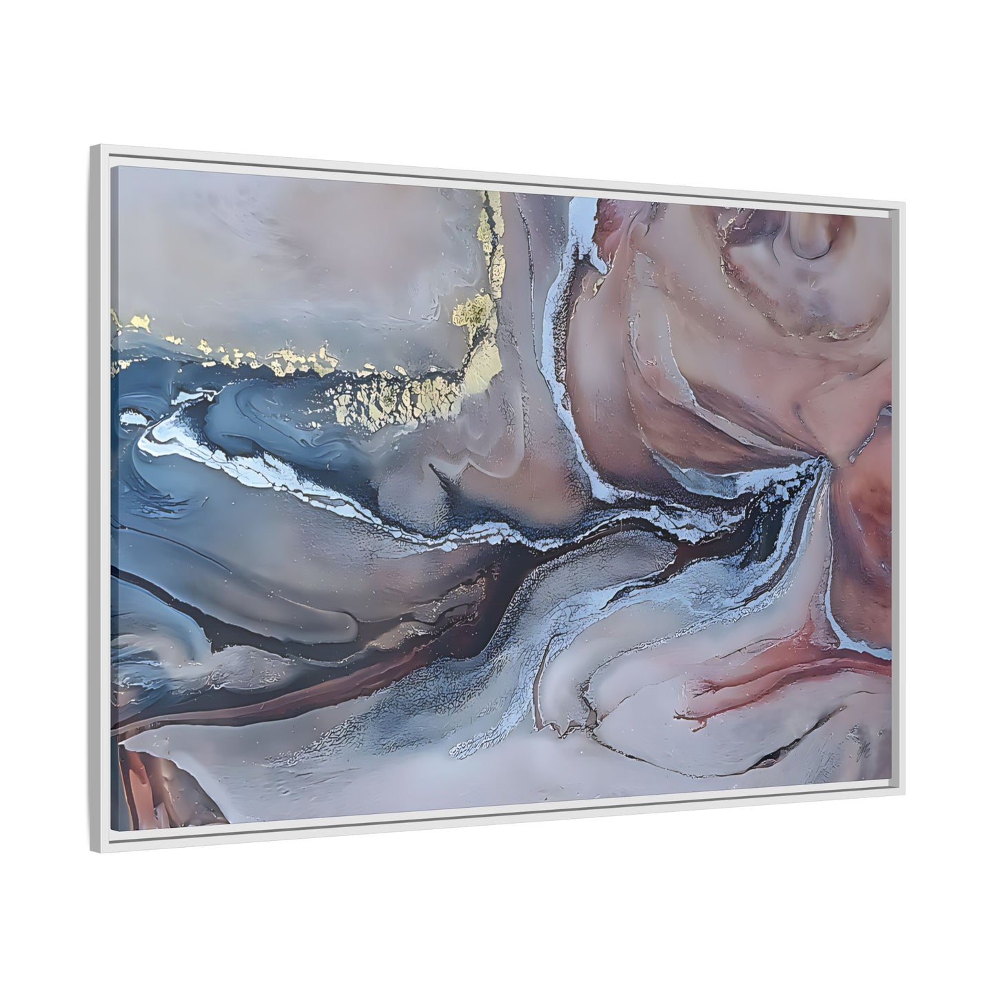 Large Abstract Wall Art Canvas Print Blue Gold Modern Bedroom Living Room Decor