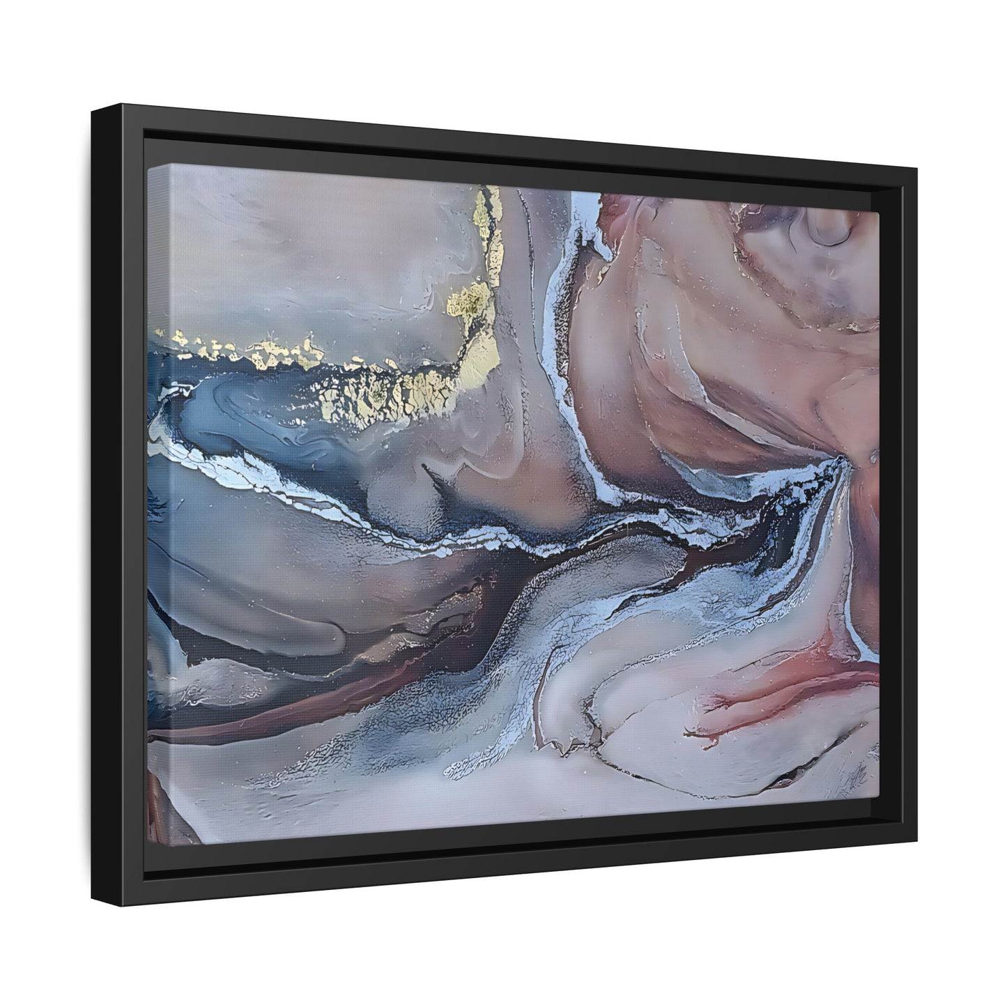 Large Abstract Wall Art Canvas Print Blue Gold Modern Bedroom Living Room Decor