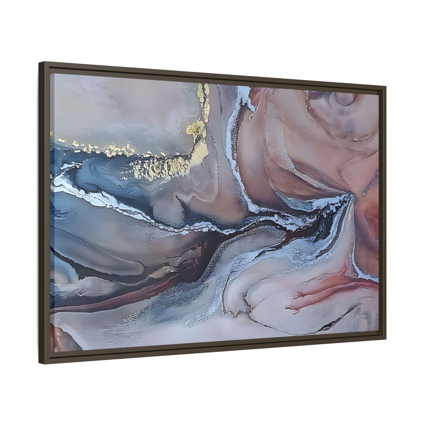 Large Abstract Wall Art Canvas Print Blue Gold Modern Bedroom Living Room Decor