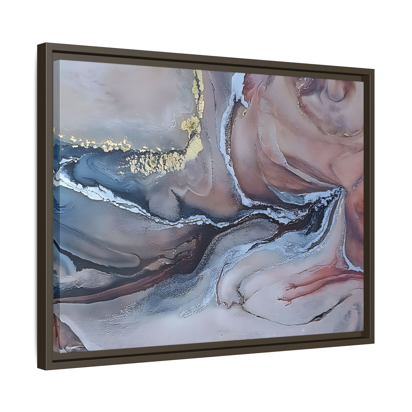 Large Abstract Wall Art Canvas Print Blue Gold Modern Bedroom Living Room Decor