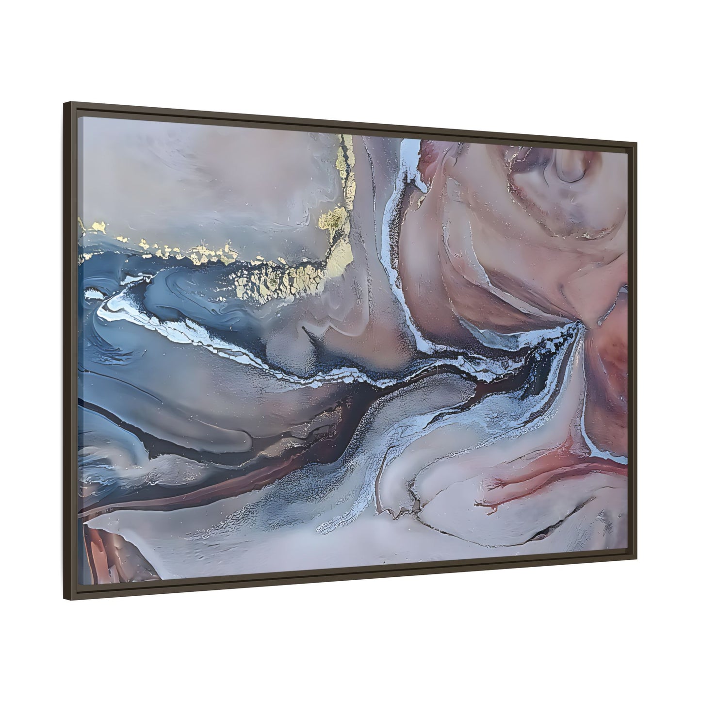 Large Abstract Wall Art Canvas Print Blue Gold Modern Bedroom Living Room Decor