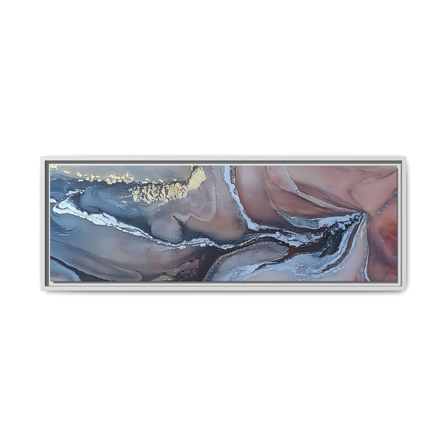 Large Abstract Wall Art Canvas Print Blue Gold Modern Bedroom Living Room Decor