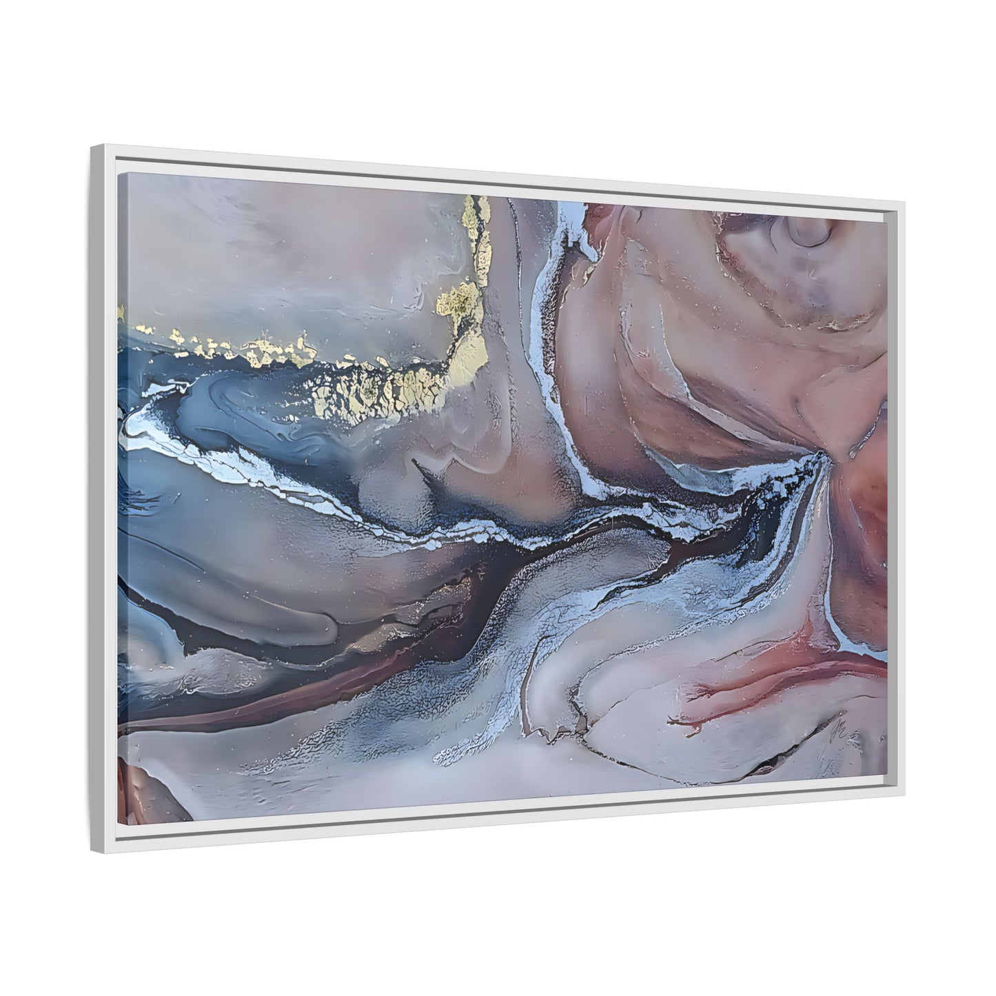 Large Abstract Wall Art Canvas Print Blue Gold Modern Bedroom Living Room Decor