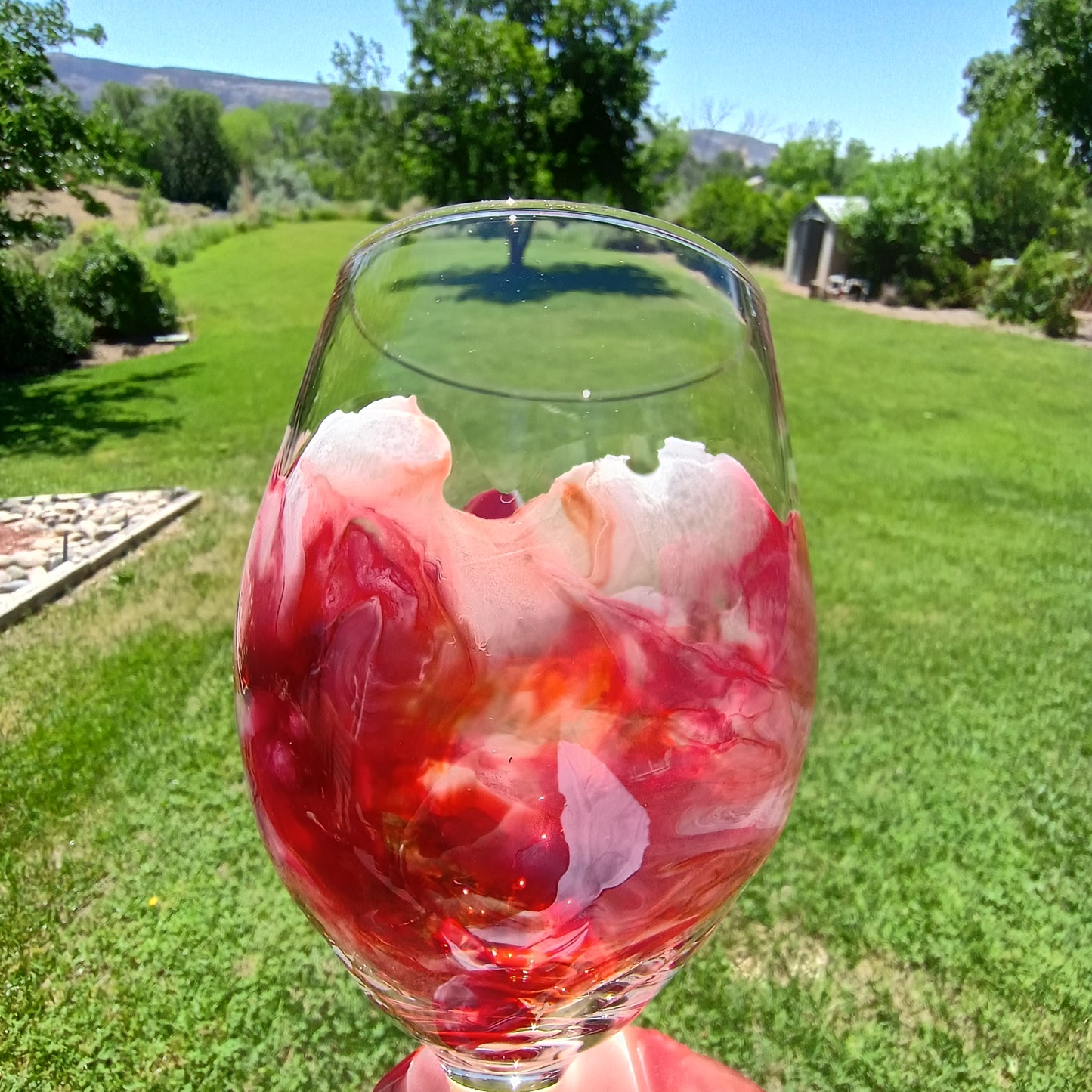 Custom Resin Wine Glasses - Handcrafted Stemmed Wine Glass Set | 6 Stunning Colors Available