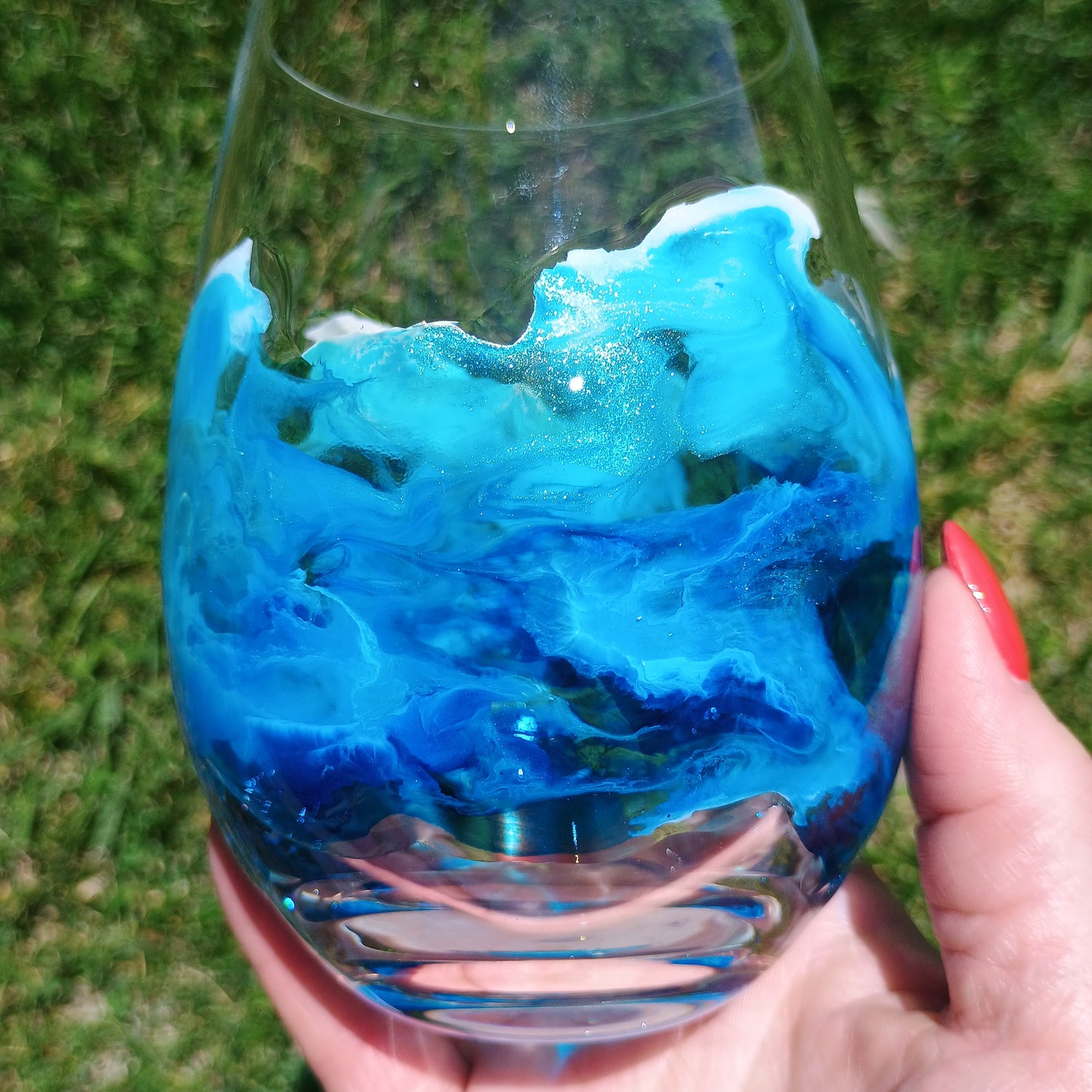 Custom Resin Wine Glasses - Handcrafted Stemmed Wine Glass Set | 6 Stunning Colors Available