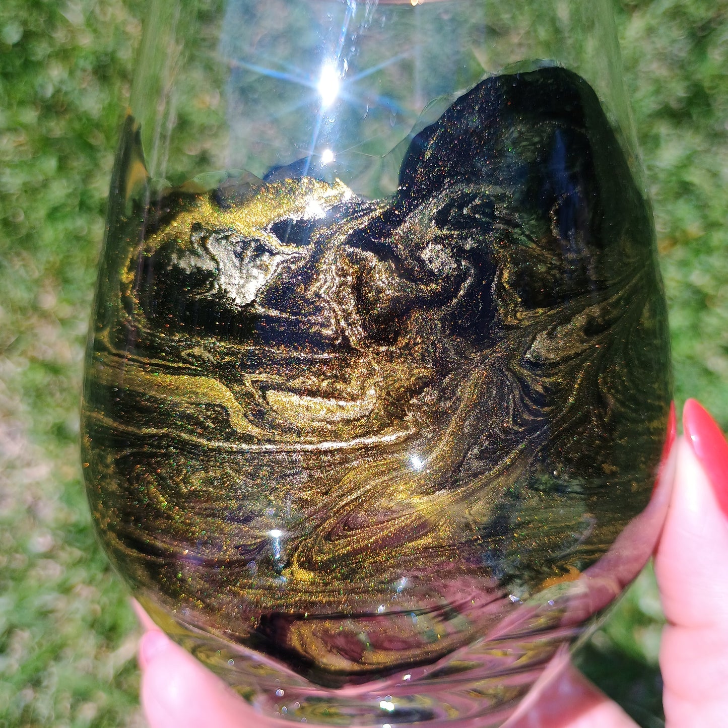 Custom Resin Wine Glasses - Handcrafted Stemmed Wine Glass Set | 6 Stunning Colors Available