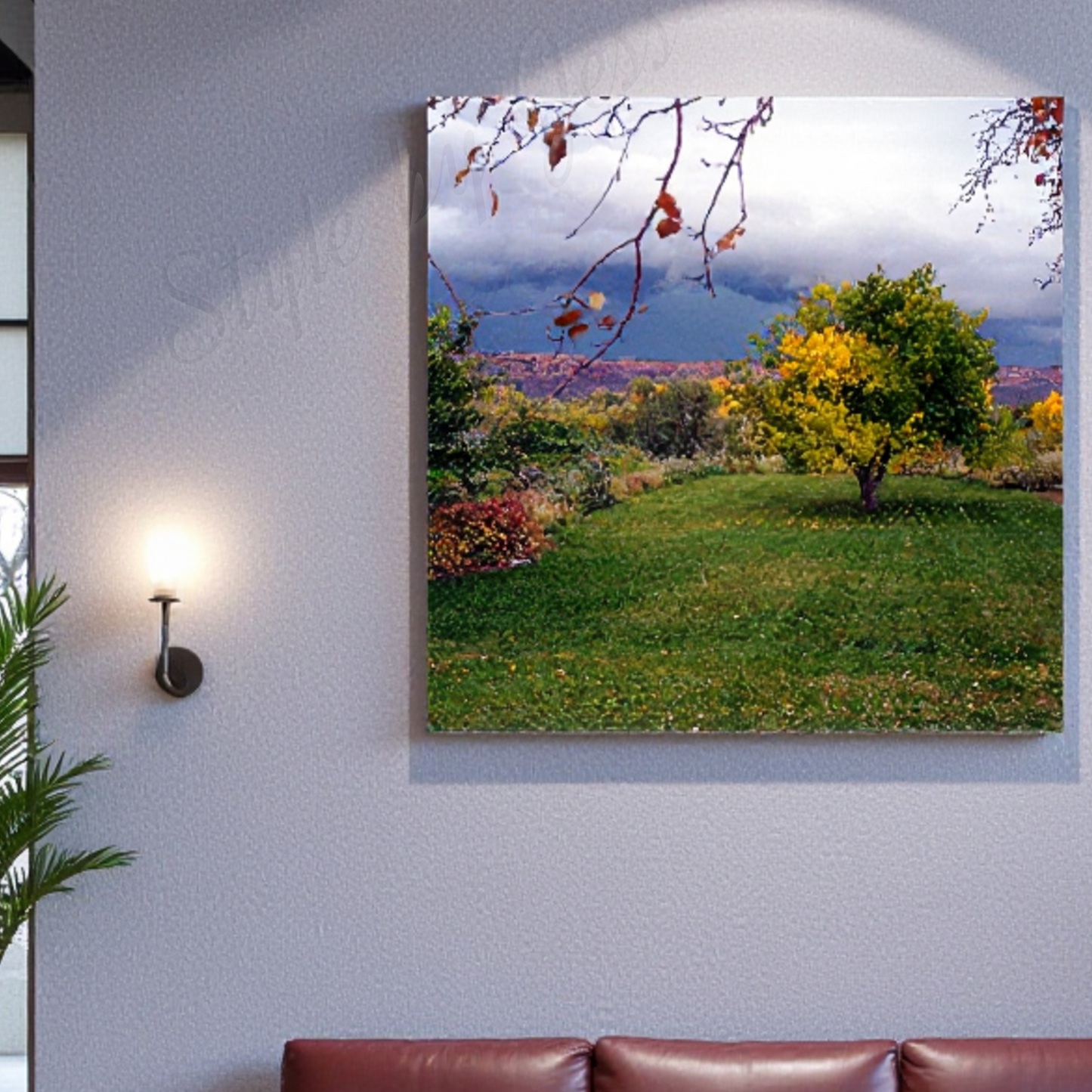 Metal Wall Art Nature Landscape Photography Print - Fall Colors Storm Clouds