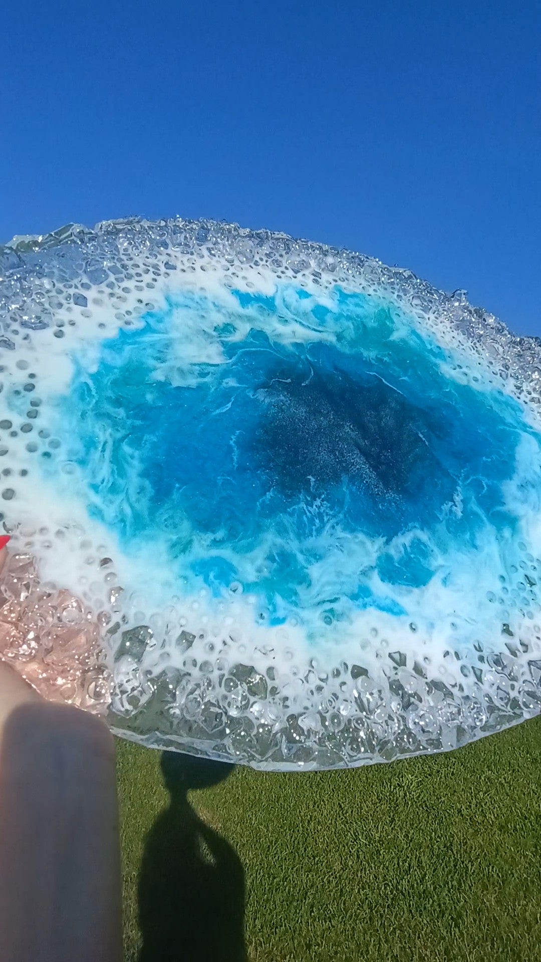 Oversized Resin Charcuterie Board & Serving Platter | 20x14 Food Safe Handmade Ocean Abstract Art | Home Decor Centerpiece