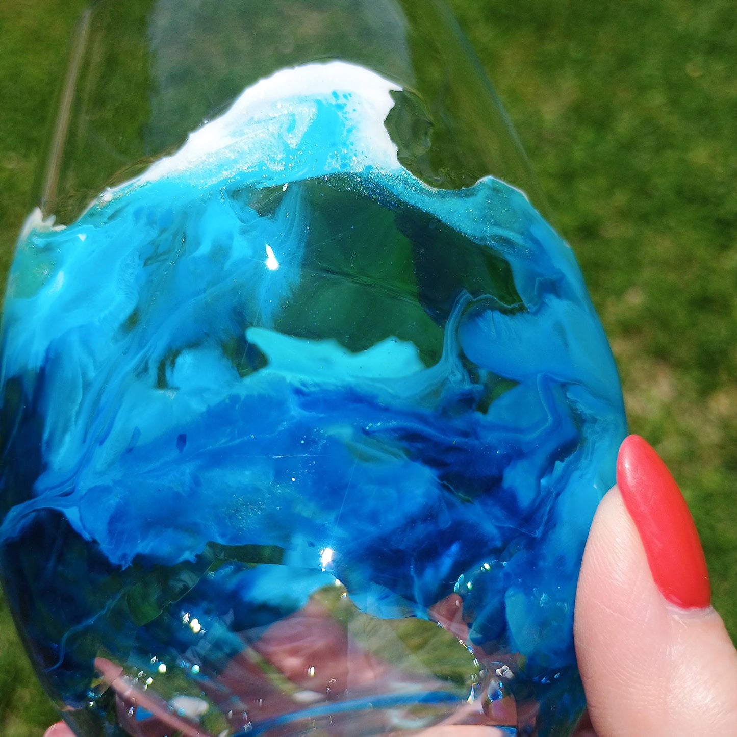 Custom Resin Wine Glasses - Handcrafted Stemmed Wine Glass Set | 6 Stunning Colors Available