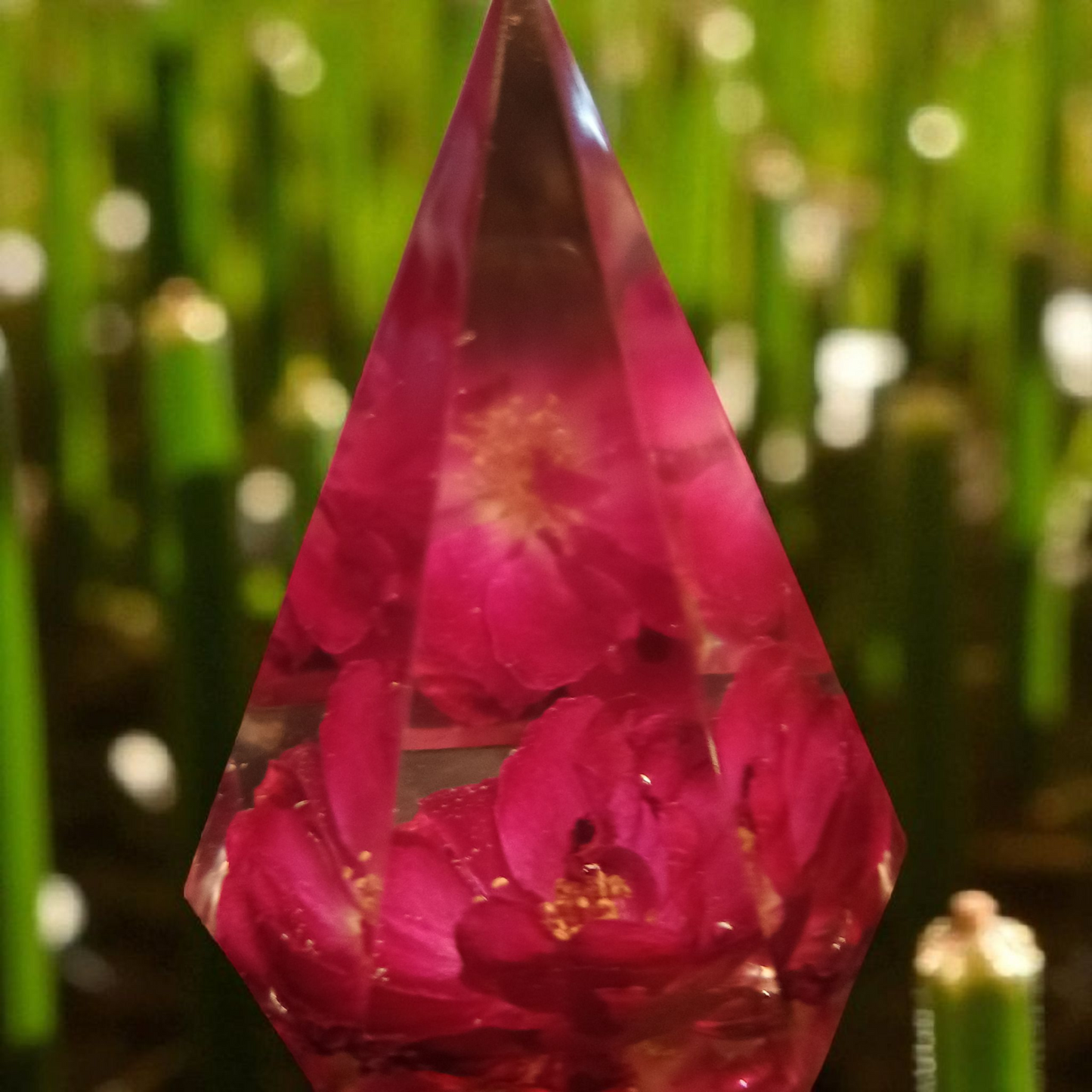 Handmade Resin Ring Holder with Wild Rose and Custom Color Options | Jewelry Display