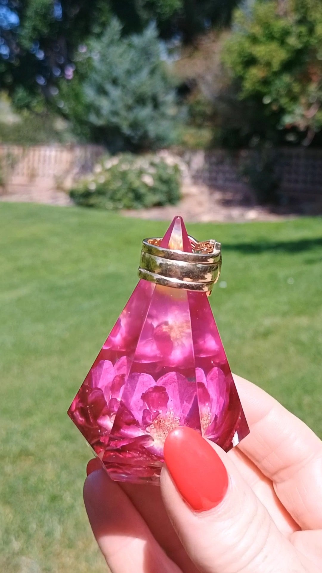 Handmade Resin Ring Holder with Wild Rose and Custom Color Options | Jewelry Display