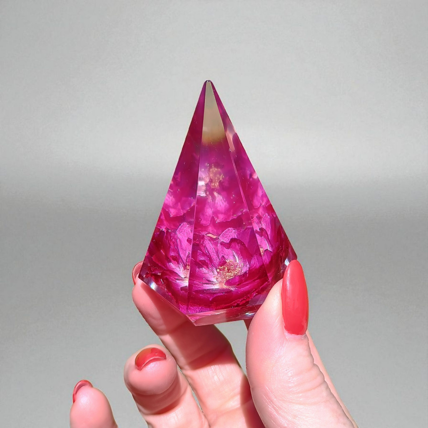 Handmade Resin Ring Holder with Wild Rose and Custom Color Options | Jewelry Display