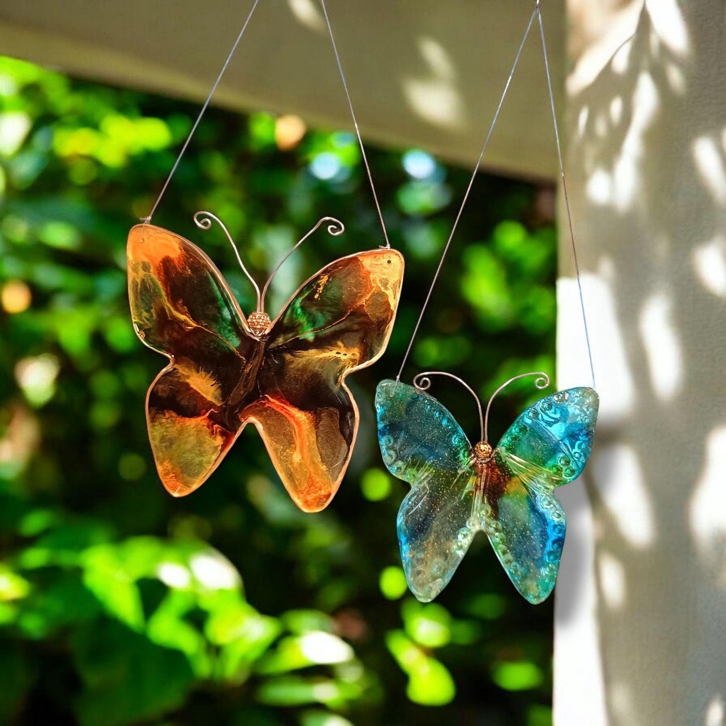 Sun Catcher Butterfly – Handmade Resin Spinning Window Hanging Garden Decor Gift