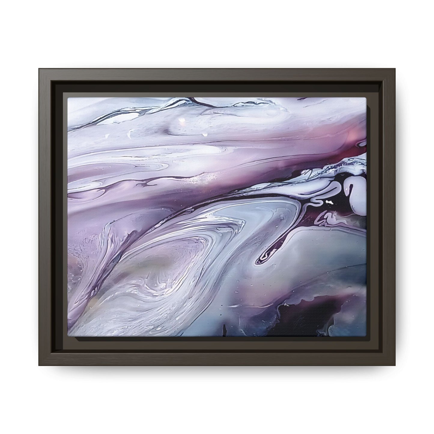 Large Framed Canvas Wall Art – Purple Abstract Resin Ink Print – Modern Minimalist Artwork for Bedroom, Living Room, or Office – Luxury Gift for Art Lovers