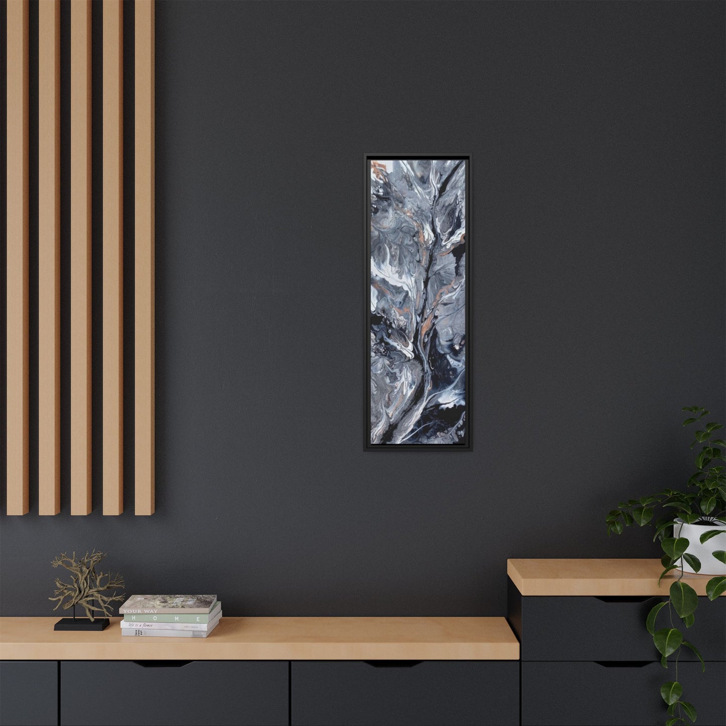 Large Vertical Floating Framed Canvas Print | Abstract Fluid Art | Style By Jess