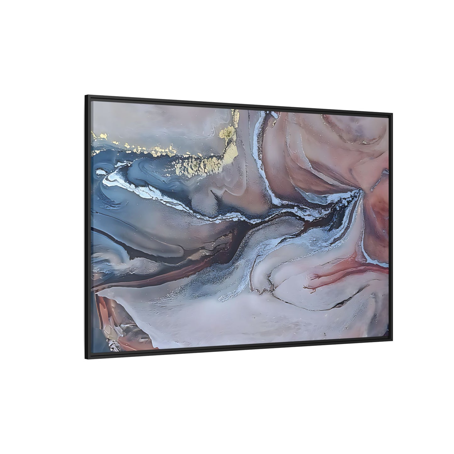 Large Abstract Wall Art Canvas Print Blue Gold Modern Bedroom Living Room Decor