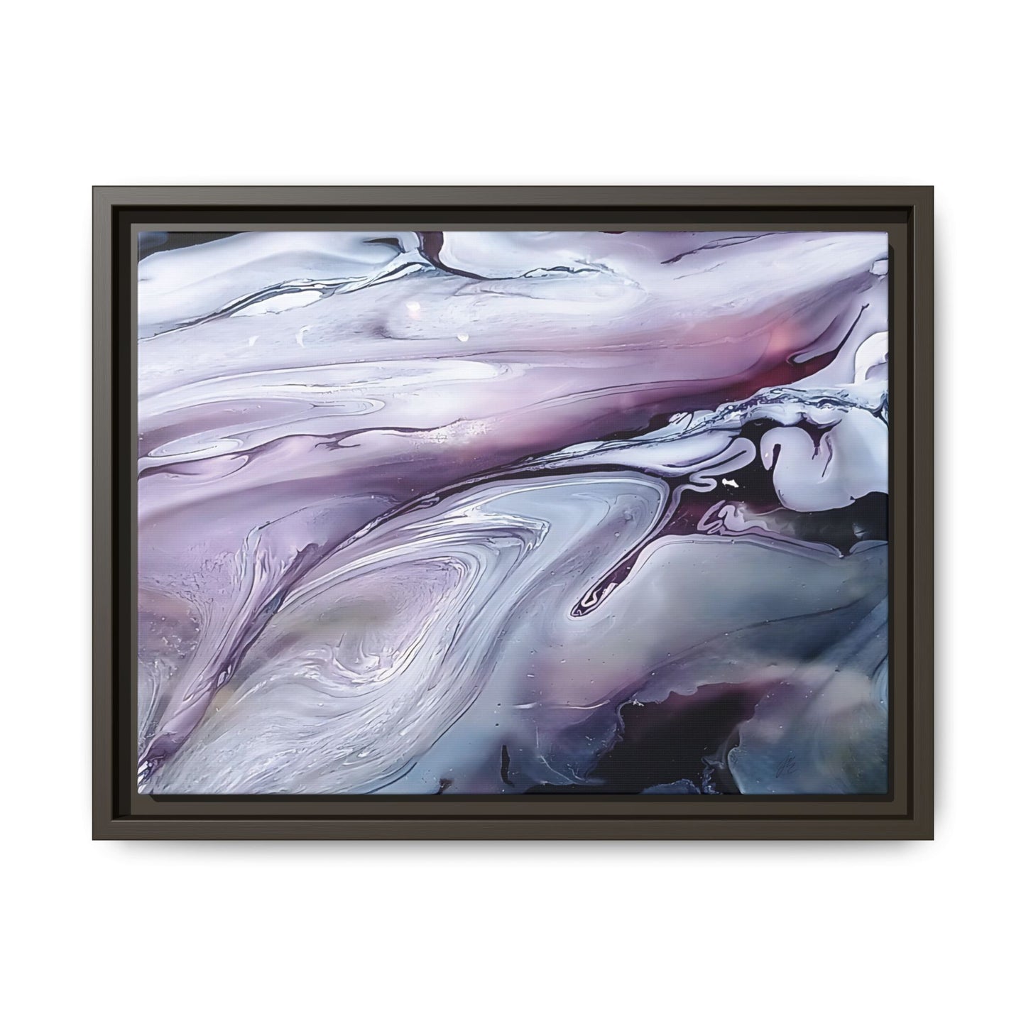 Large Framed Canvas Wall Art – Purple Abstract Resin Ink Print – Modern Minimalist Artwork for Bedroom, Living Room, or Office – Luxury Gift for Art Lovers