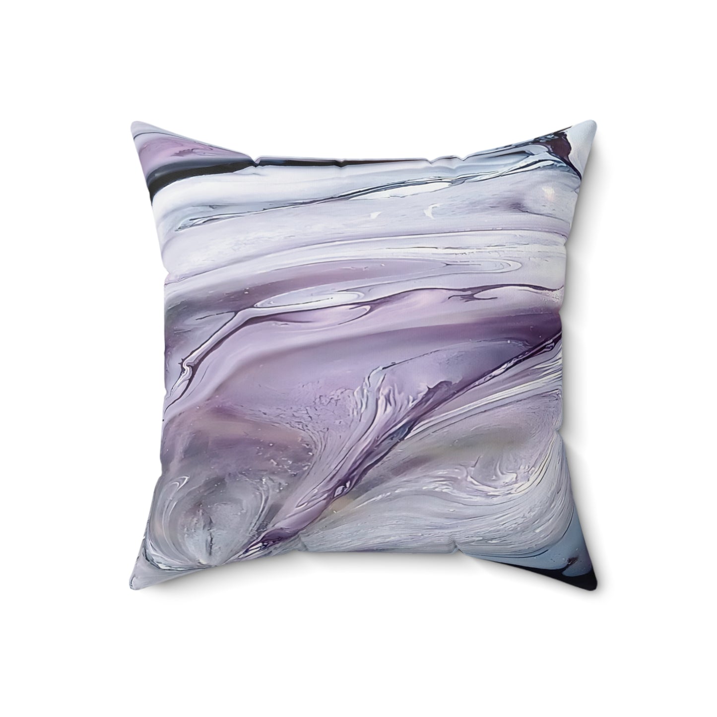 Purple Abstract Art Accent Pillow - Faux Suede Double Sided Decorative Cushion with Insert | Handmade USA