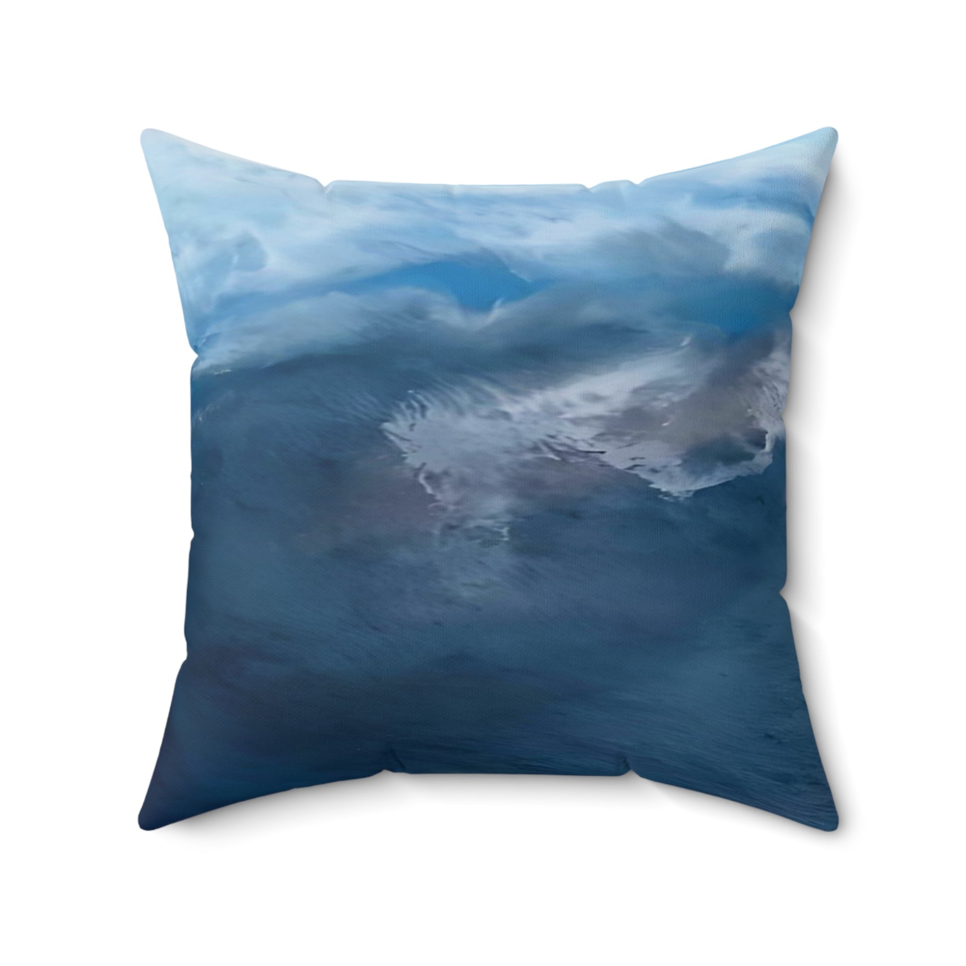 Pillow with ocean wave design on a white background Style By Jess