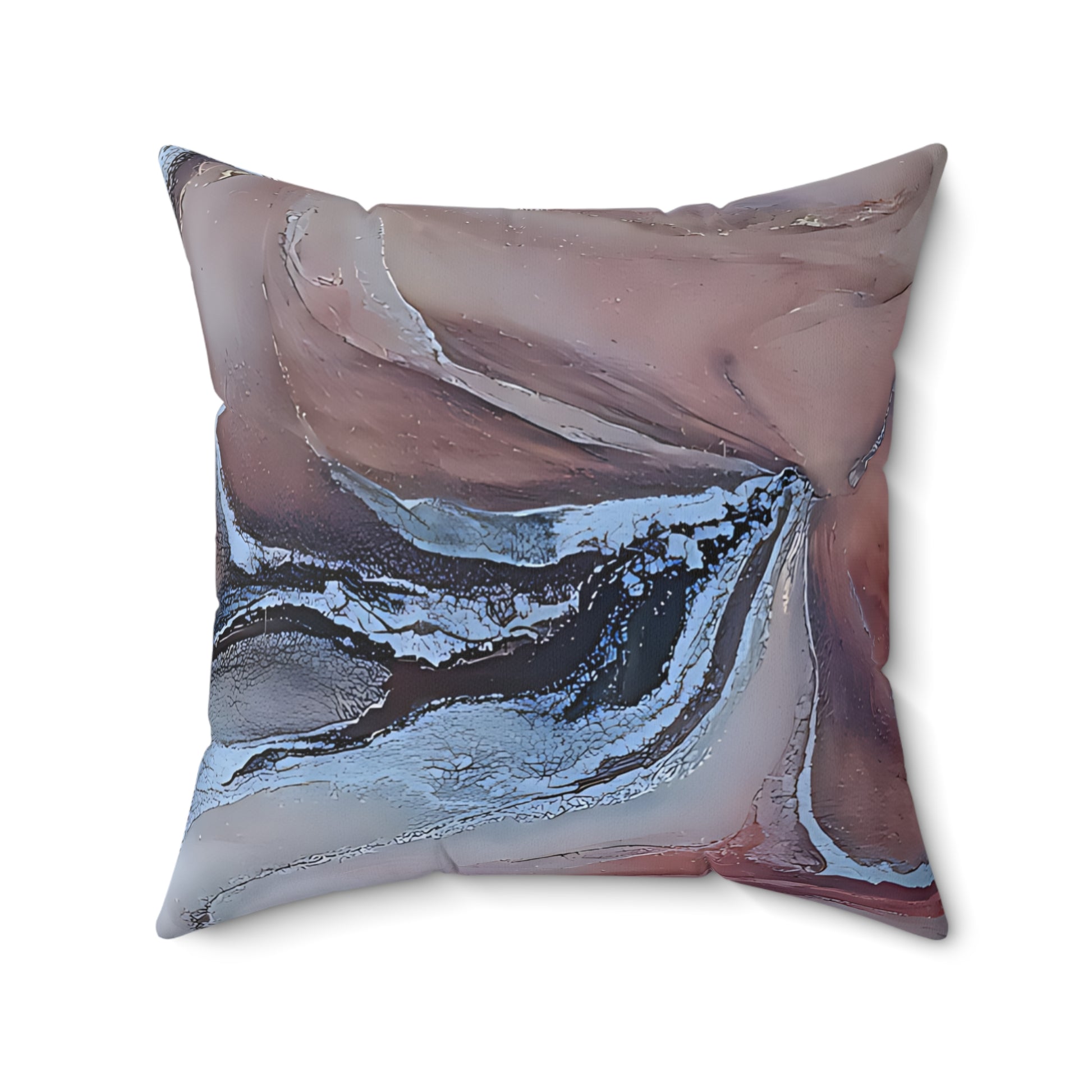 Decorative pillow with abstract design on a white background