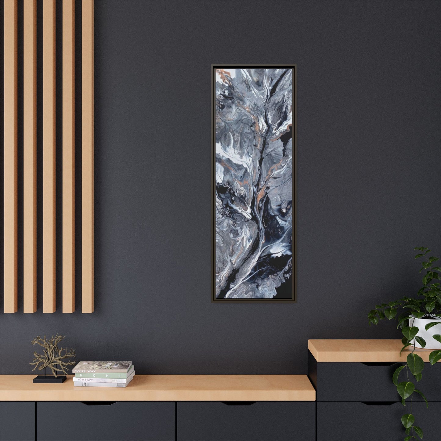 Large Vertical Floating Framed Canvas Print | Abstract Fluid Art | Style By Jess