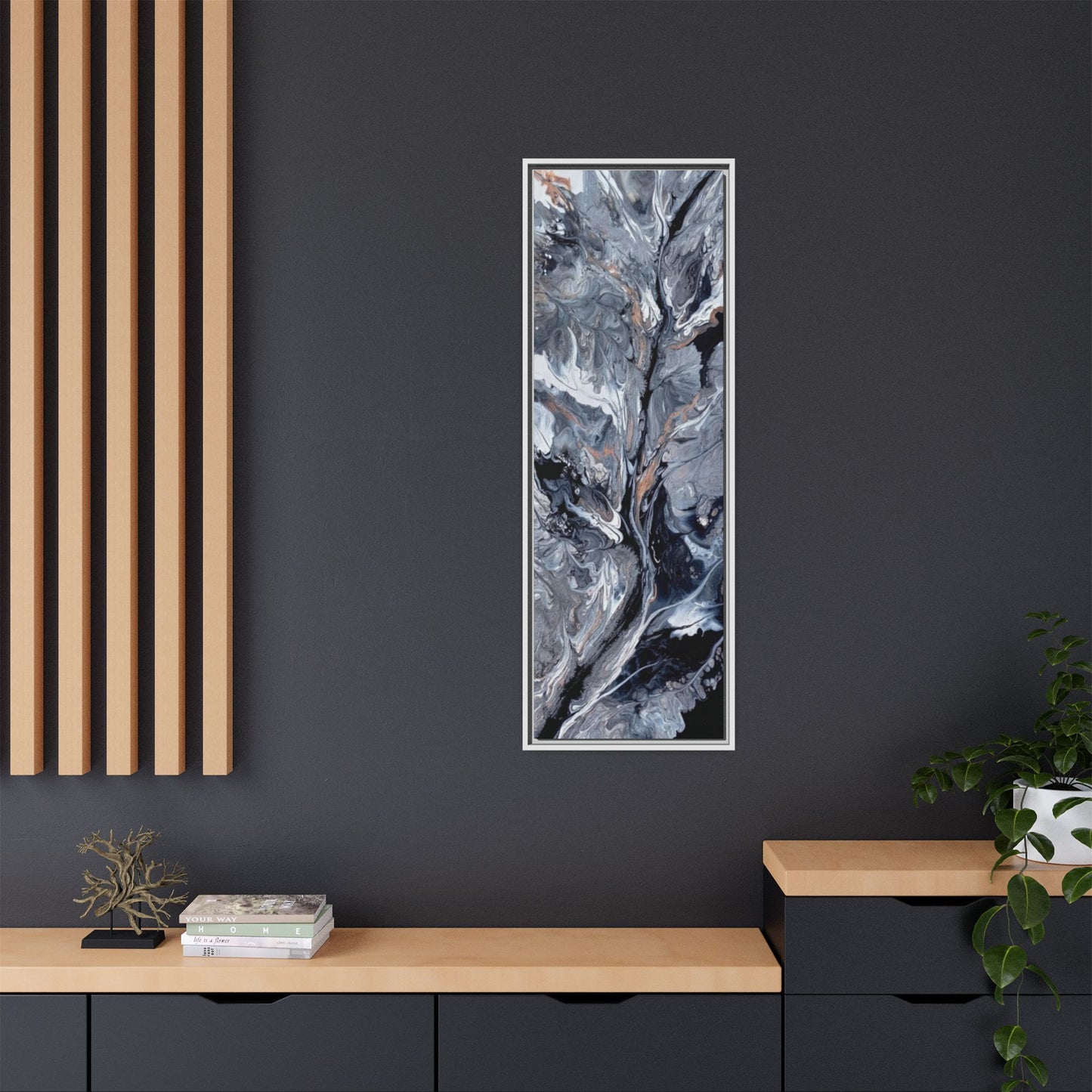 Large Vertical Floating Framed Canvas Print | Abstract Fluid Art | Style By Jess