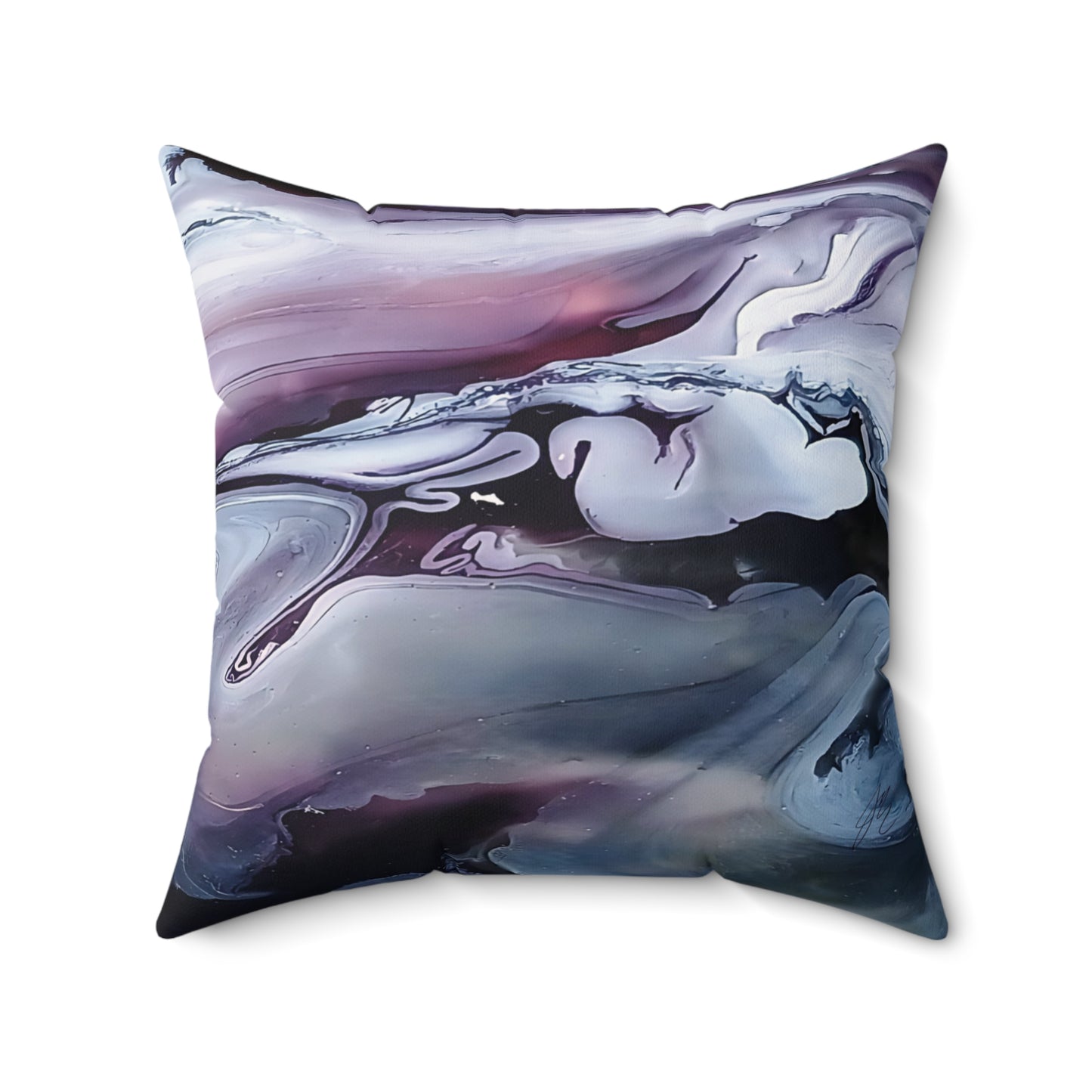 Decorative pillow with abstract design on a white background