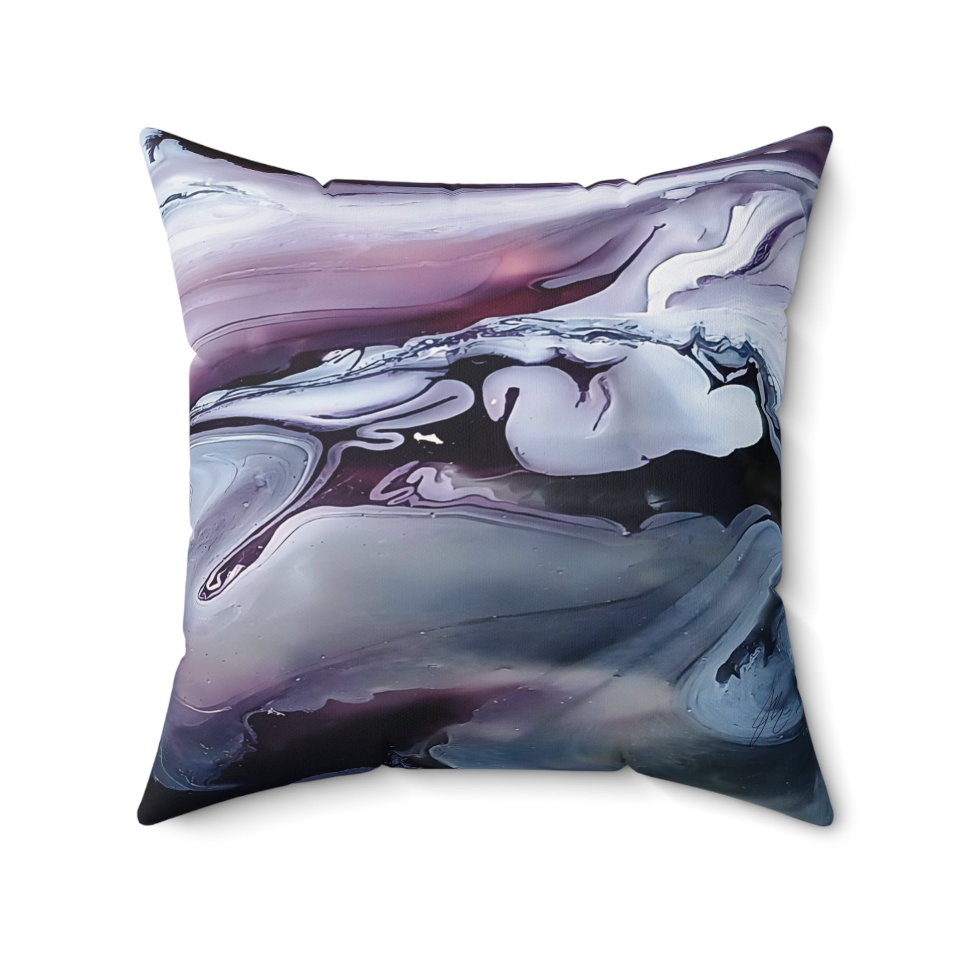 Decorative pillow with abstract design on a white background