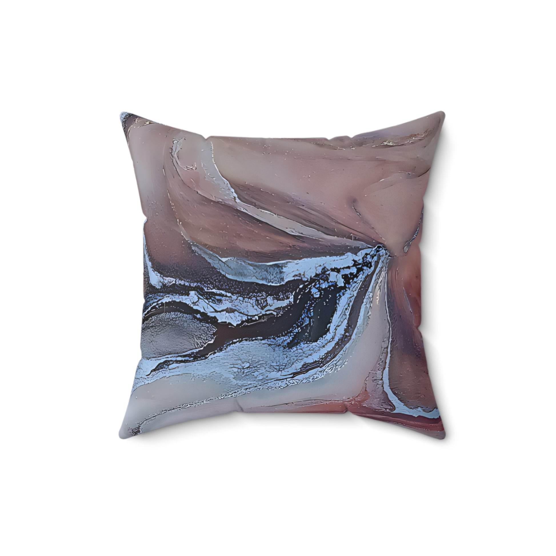 Decorative pillow with abstract design on a white background