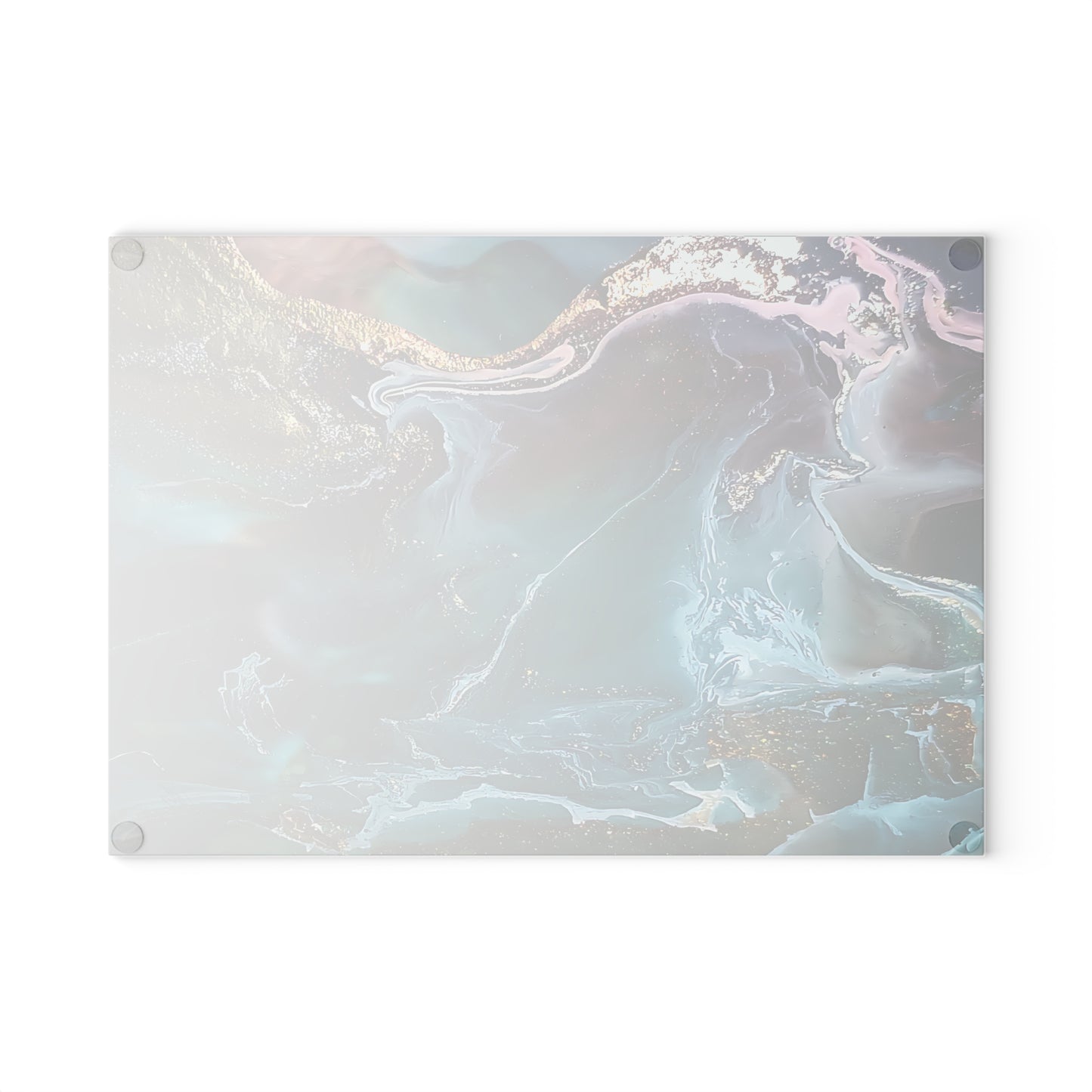 Glass Cutting Board with Abstract Art - Decorative Kitchen Serving Board & Gift