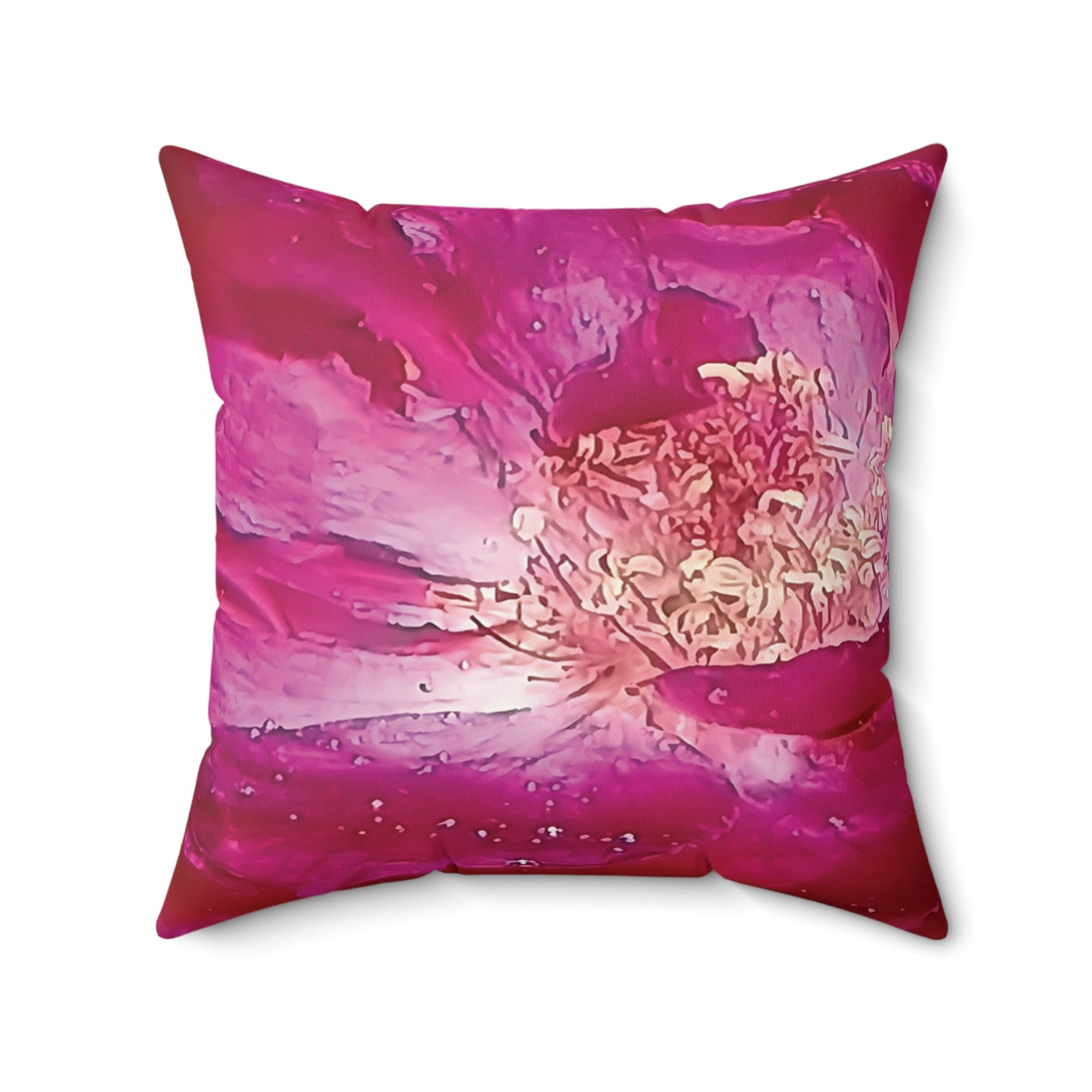 Wild Rose Decorative Throw Pillow – Pink Floral Faux Suede Cushion, Boho Botanical Art by Style by Jess