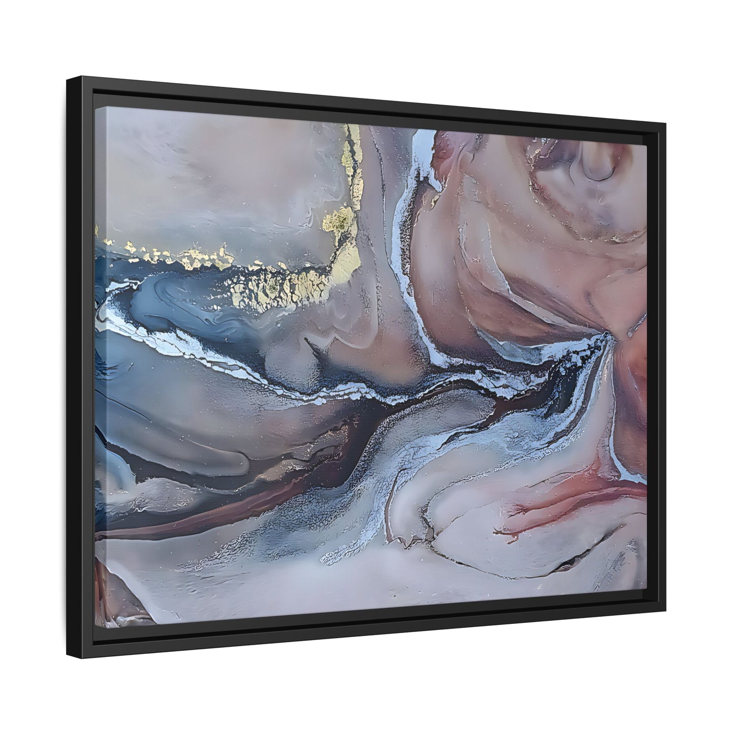Large Abstract Wall Art Canvas Print Blue Gold Modern Bedroom Living Room Decor