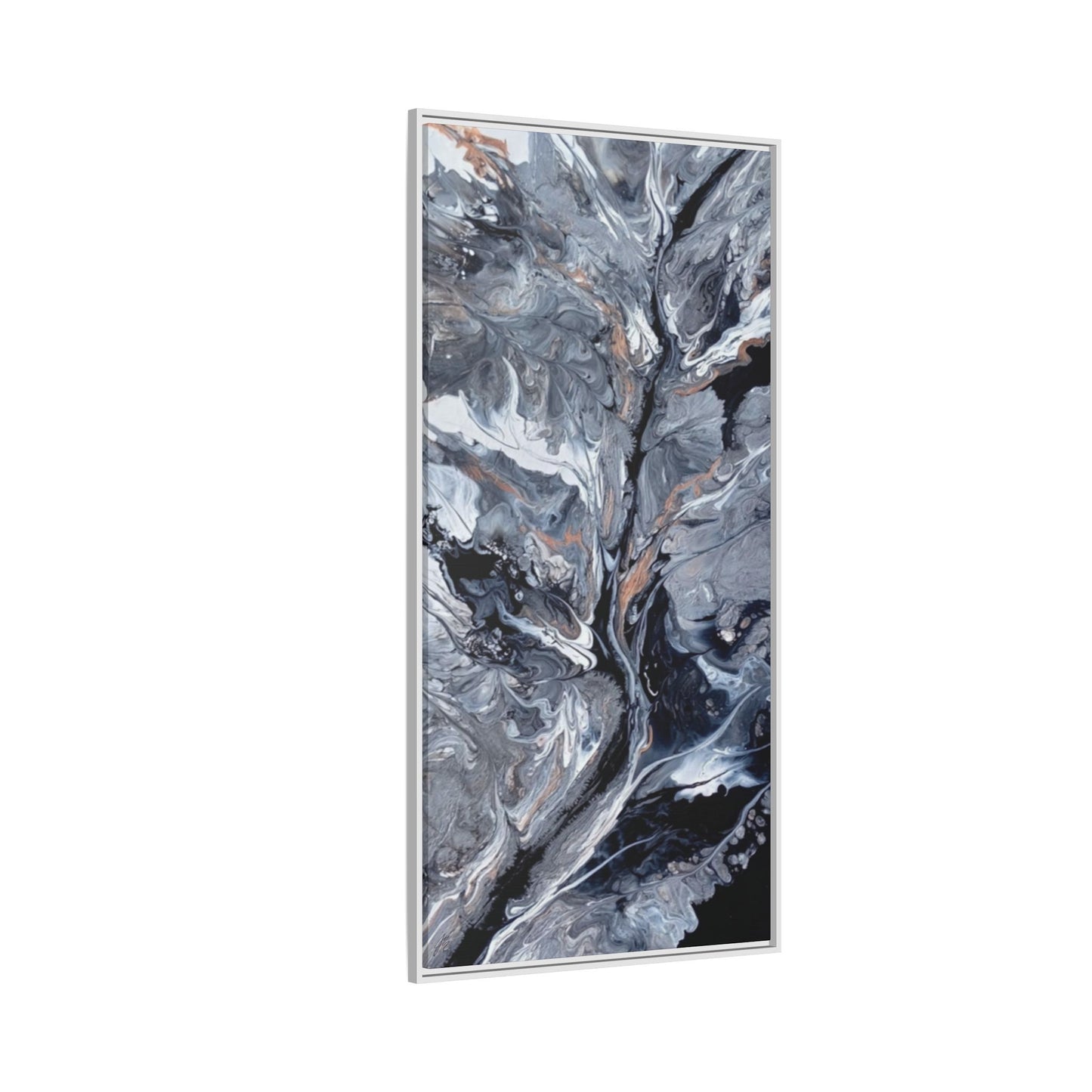 Large Vertical Floating Framed Canvas Print | Abstract Fluid Art | Style By Jess
