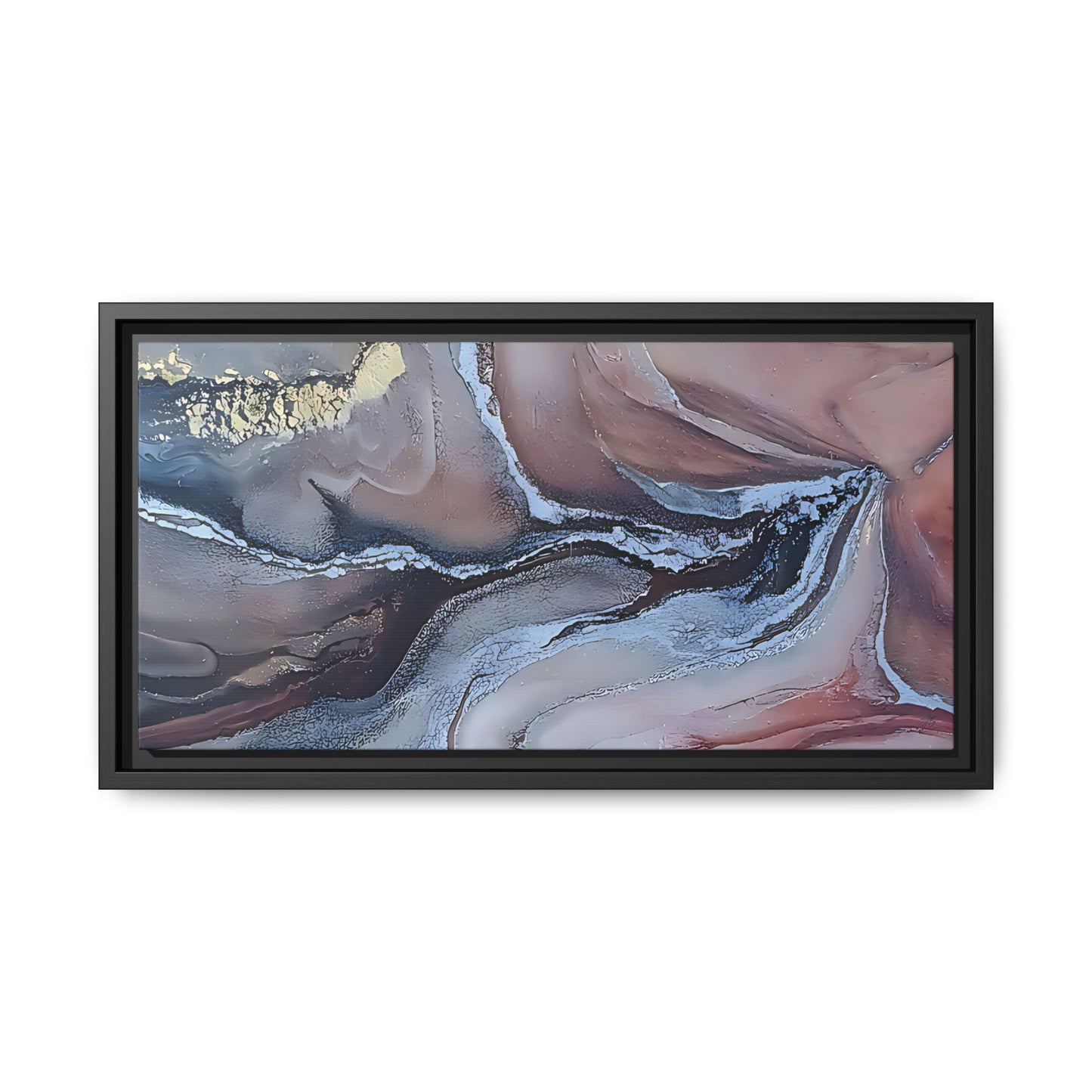 Large Abstract Wall Art Canvas Print Blue Gold Modern Bedroom Living Room Decor