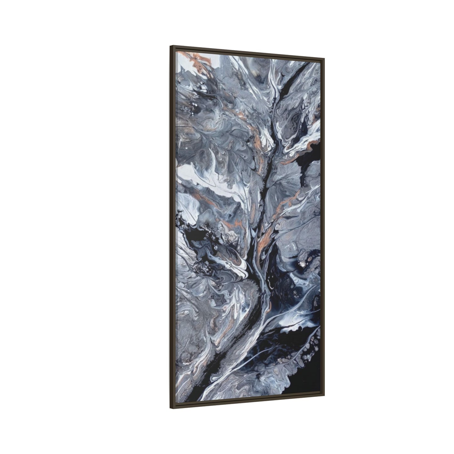 Large Vertical Floating Framed Canvas Print | Abstract Fluid Art | Style By Jess
