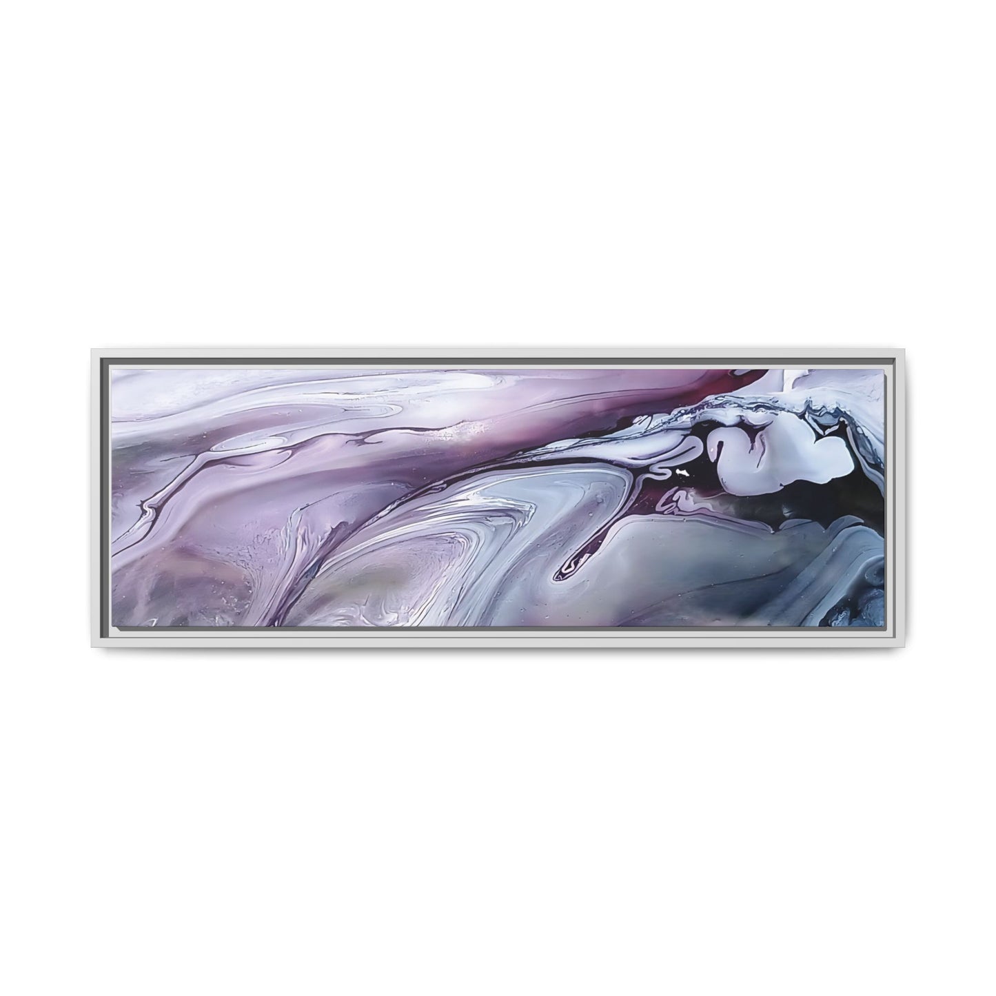Large Framed Canvas Wall Art – Purple Abstract Resin Ink Print – Modern Minimalist Artwork for Bedroom, Living Room, or Office – Luxury Gift for Art Lovers