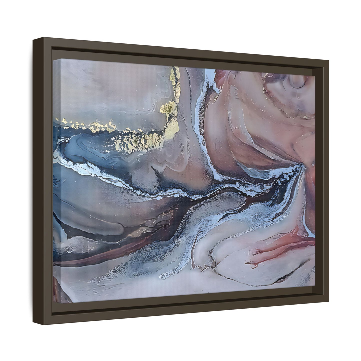 Large Abstract Wall Art Canvas Print Blue Gold Modern Bedroom Living Room Decor