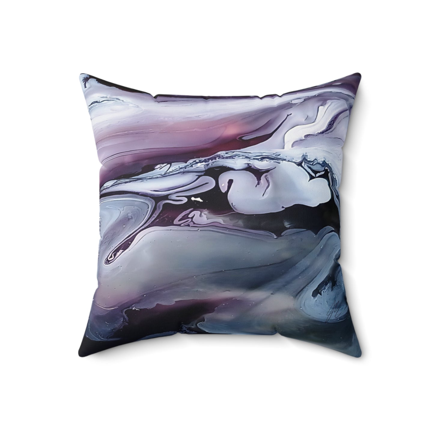 Decorative pillow with abstract design on a white background