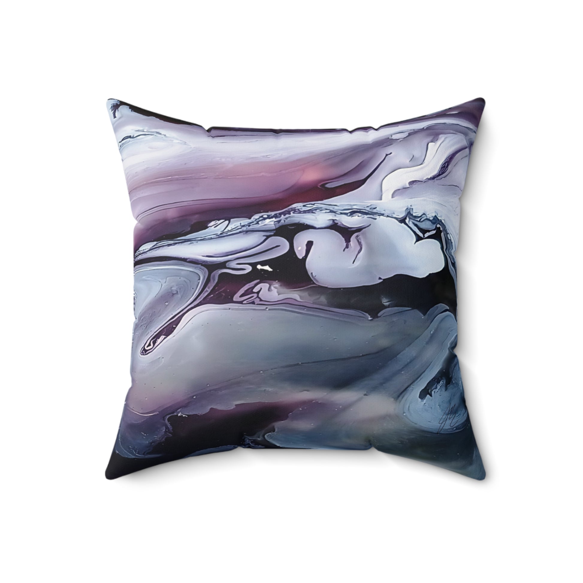 Decorative pillow with abstract design on a white background