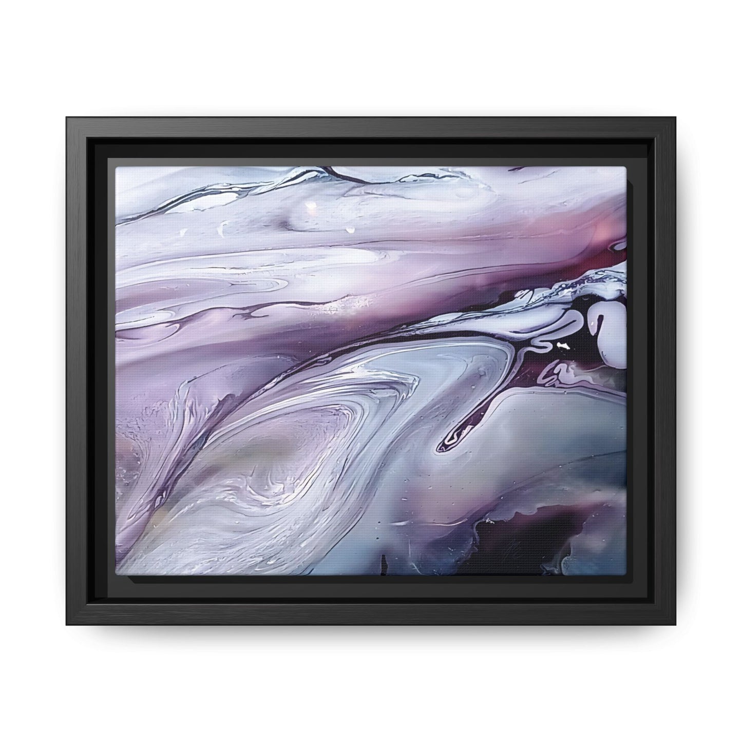 Large Framed Canvas Wall Art – Purple Abstract Resin Ink Print – Modern Minimalist Artwork for Bedroom, Living Room, or Office – Luxury Gift for Art Lovers