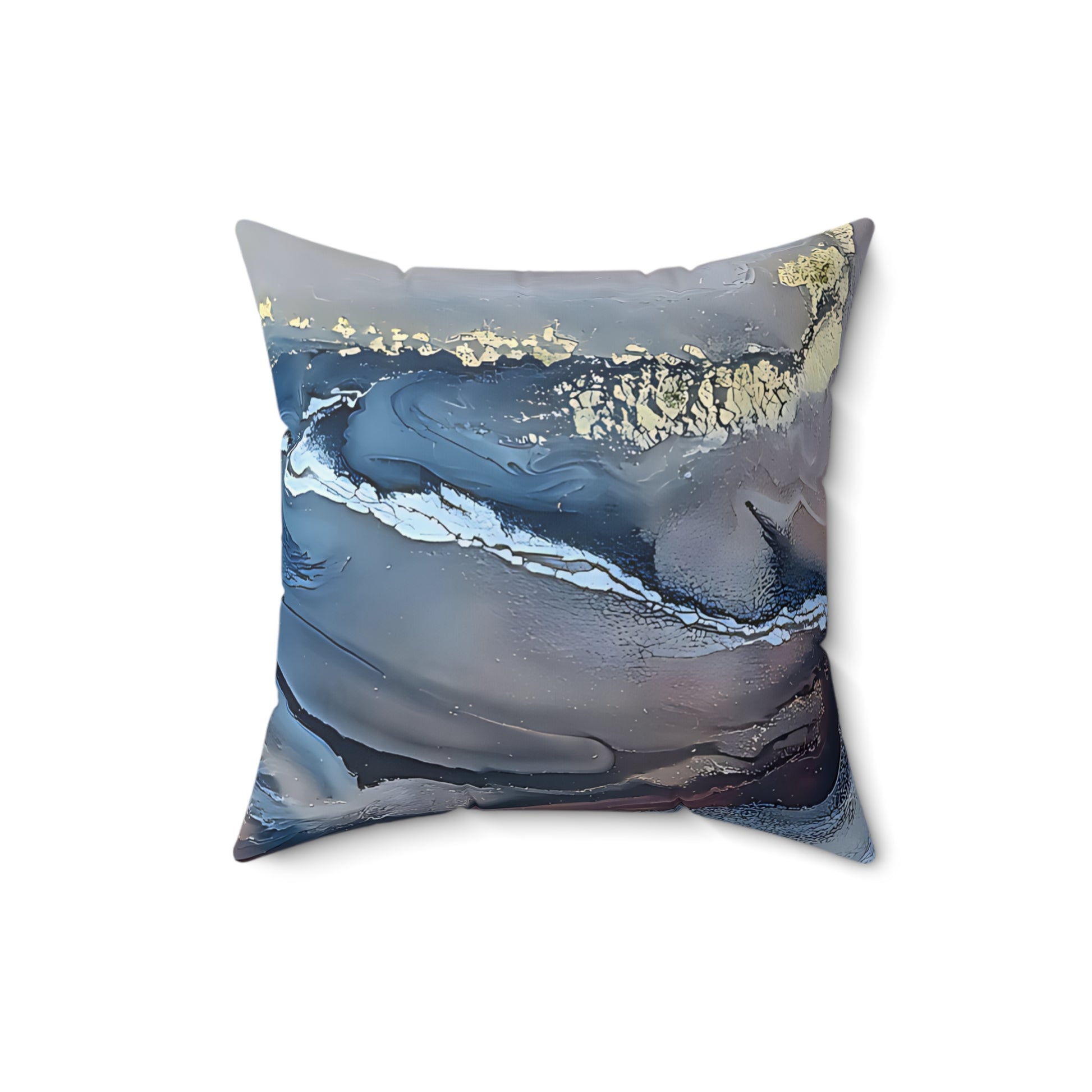 Decorative pillow with abstract design on a white background