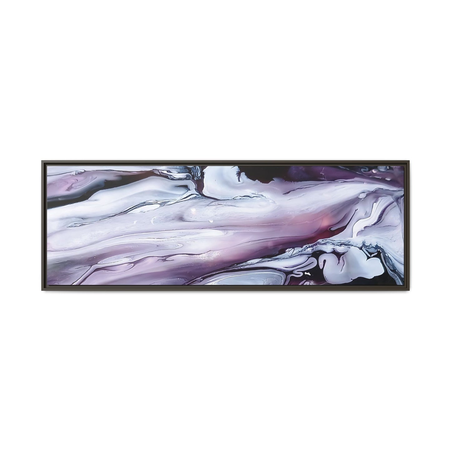 Large Framed Canvas Wall Art – Purple Abstract Resin Ink Print – Modern Minimalist Artwork for Bedroom, Living Room, or Office – Luxury Gift for Art Lovers