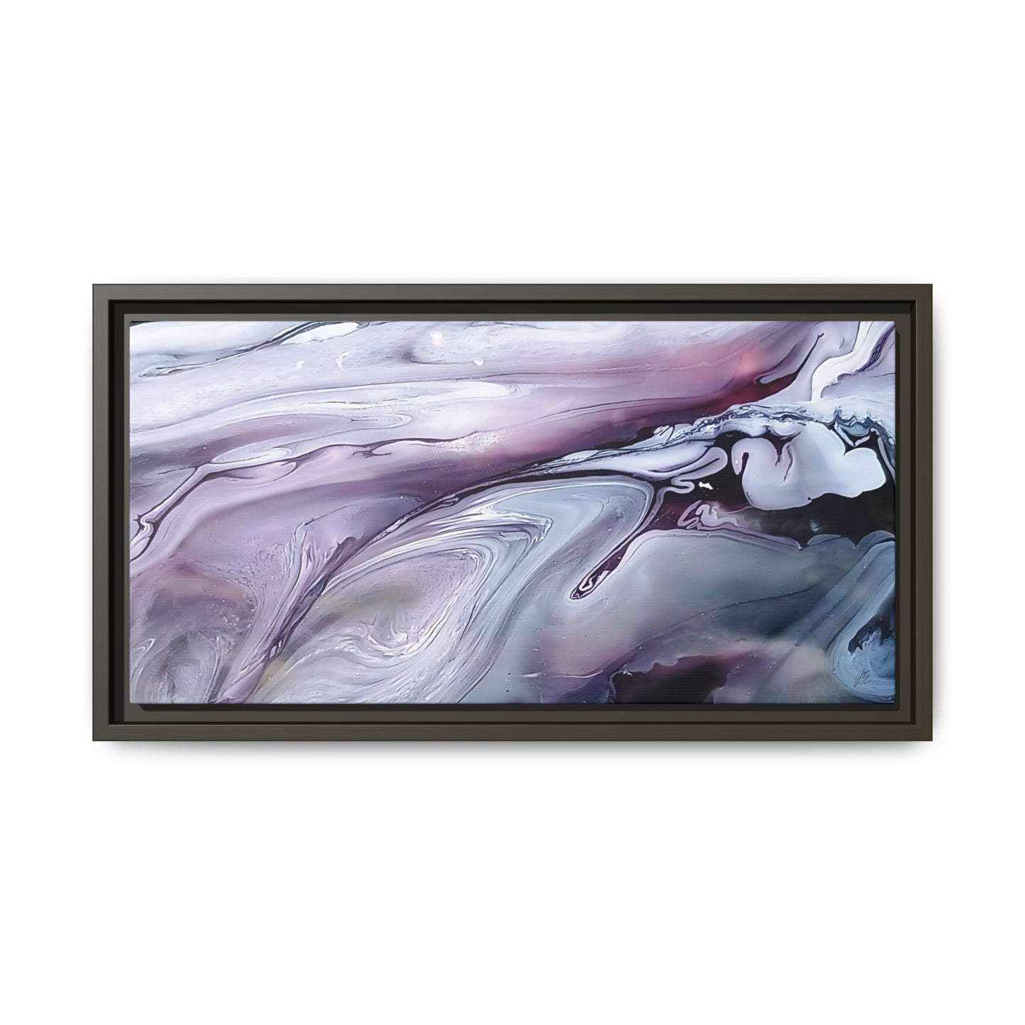 Large Framed Canvas Wall Art – Purple Abstract Resin Ink Print – Modern Minimalist Artwork for Bedroom, Living Room, or Office – Luxury Gift for Art Lovers