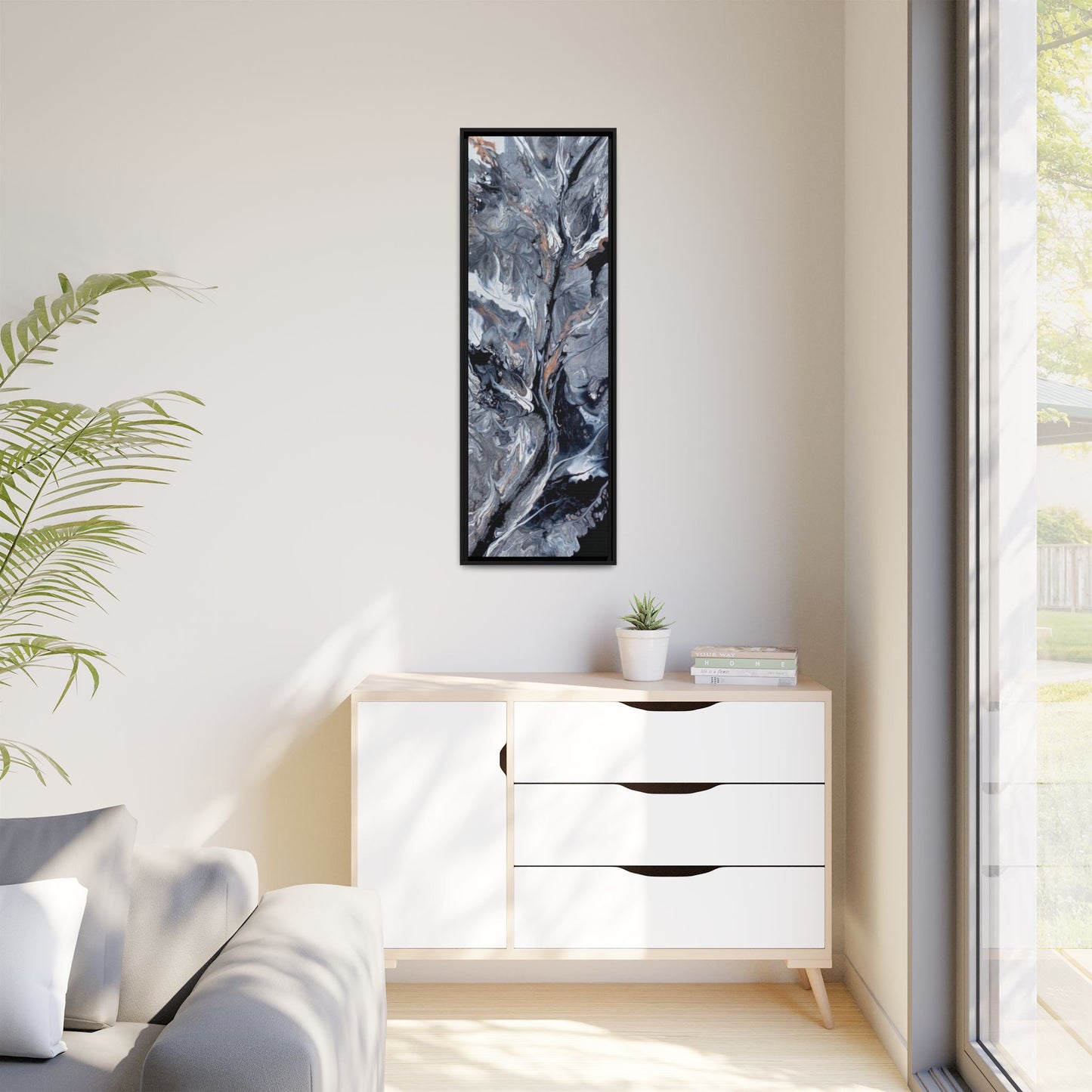 Large Vertical Floating Framed Canvas Print | Abstract Fluid Art | Style By Jess