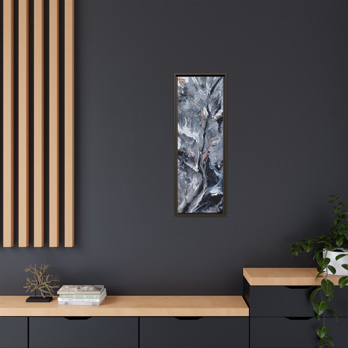 Large Vertical Floating Framed Canvas Print | Abstract Fluid Art | Style By Jess