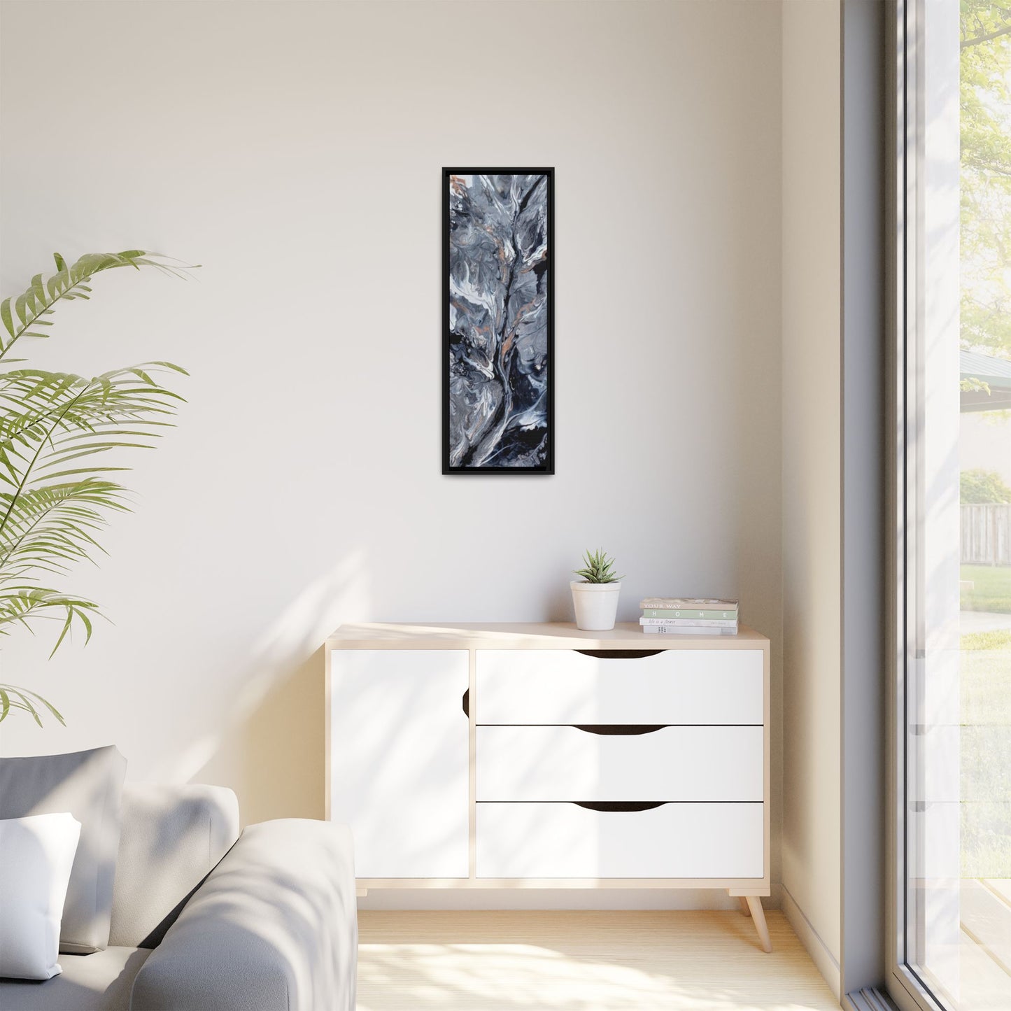 Large Vertical Floating Framed Canvas Print | Abstract Fluid Art | Style By Jess