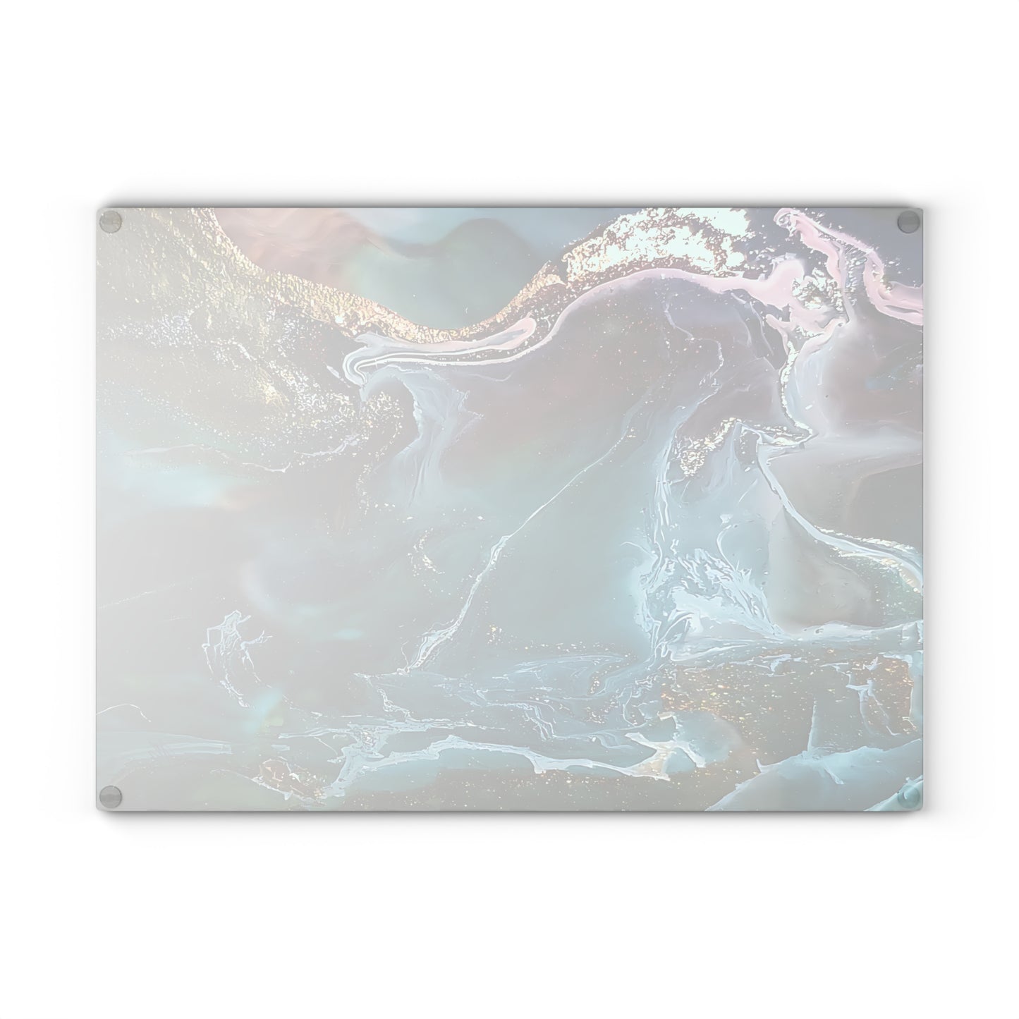 Glass Cutting Board with Abstract Art - Decorative Kitchen Serving Board & Gift